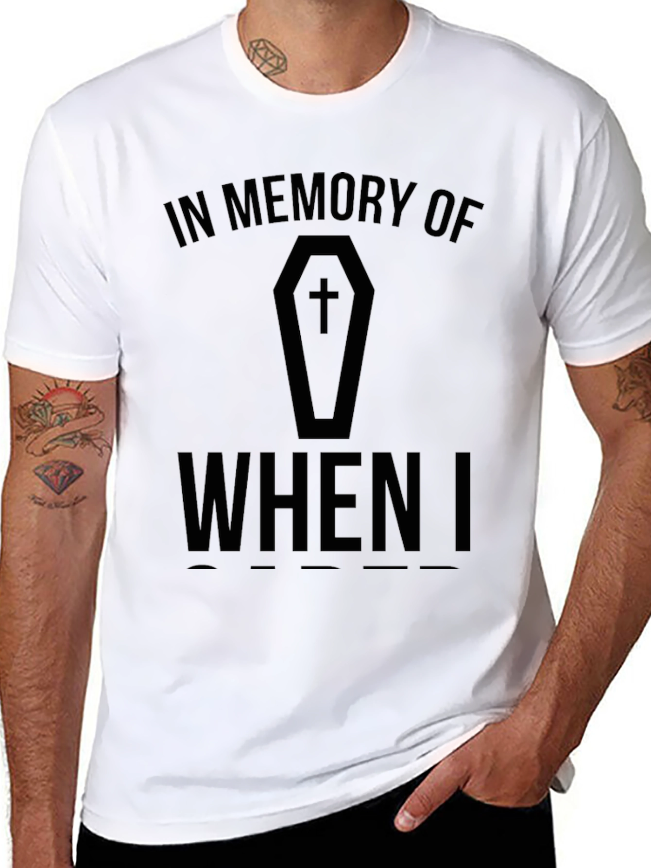 Black In Memory Of T-Shirt view 8