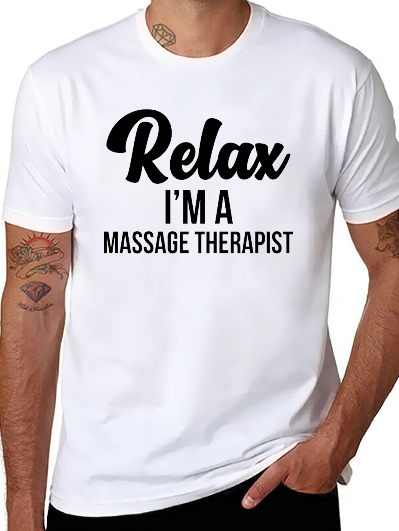 Black Relax I'm a Massage Therapist T-Shirt view 8