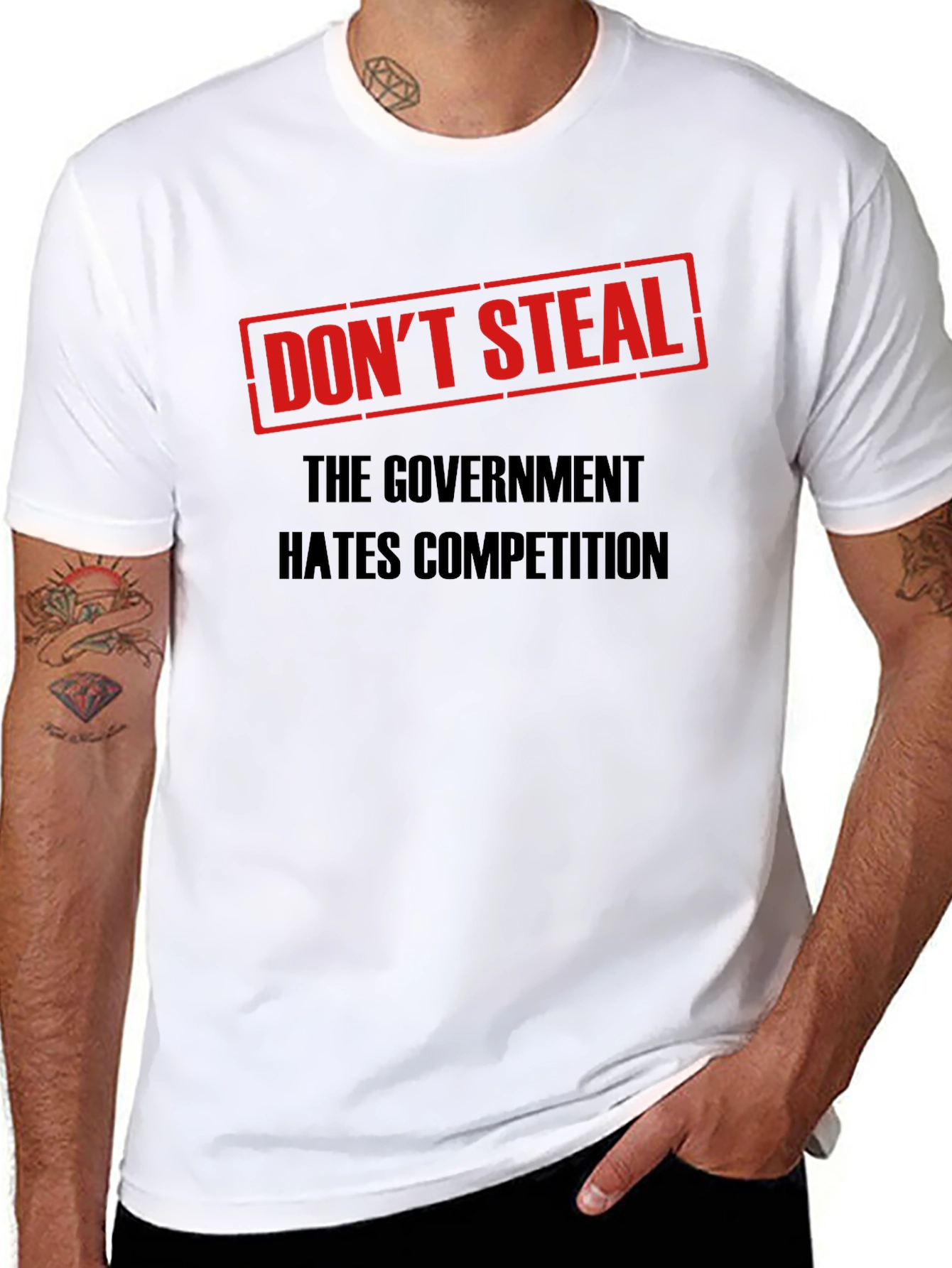 Black Don't Steal Government Competition T-Shirt view 8