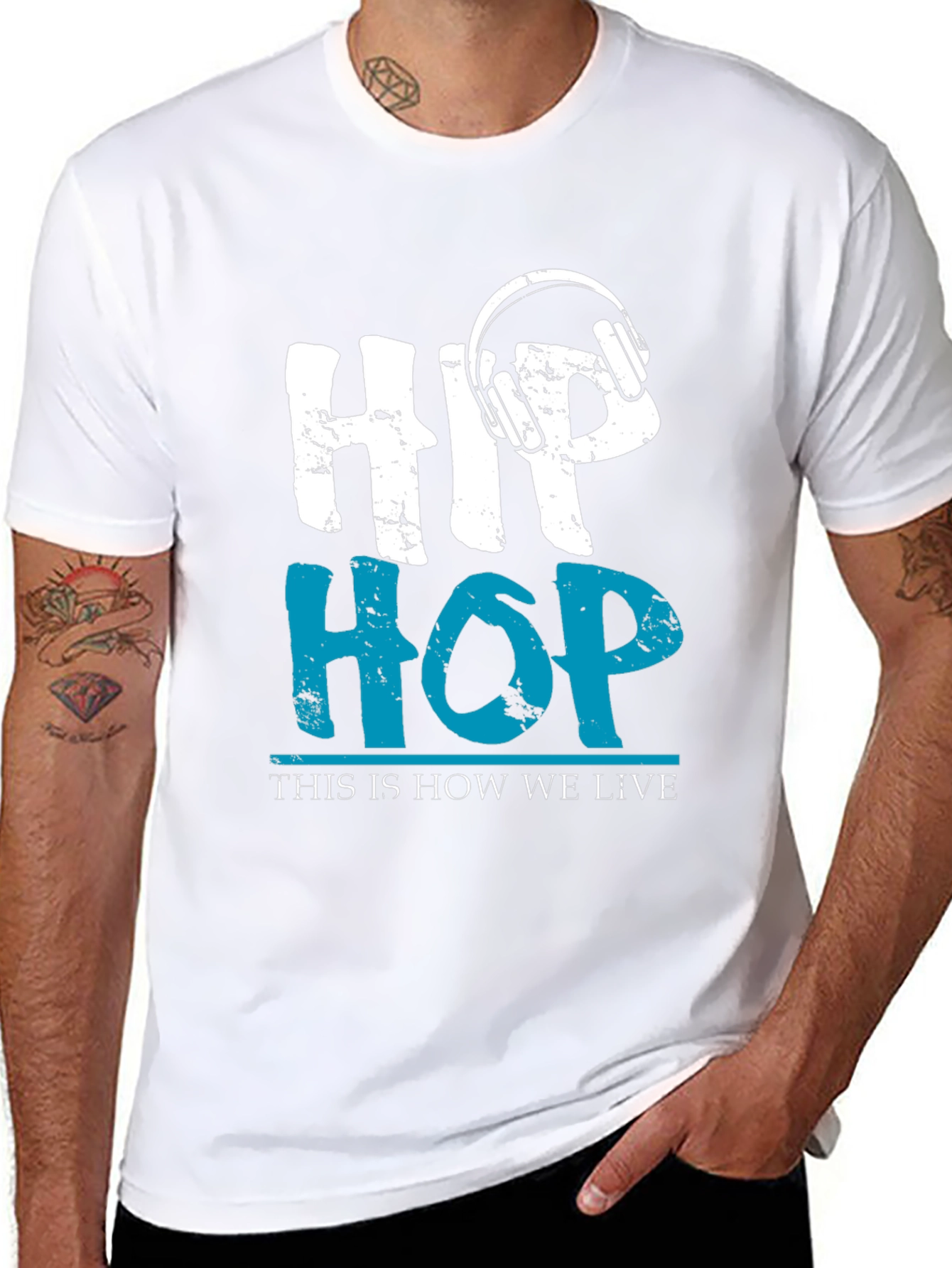 Hip Hop Headphones Graphic T-Shirt - 8