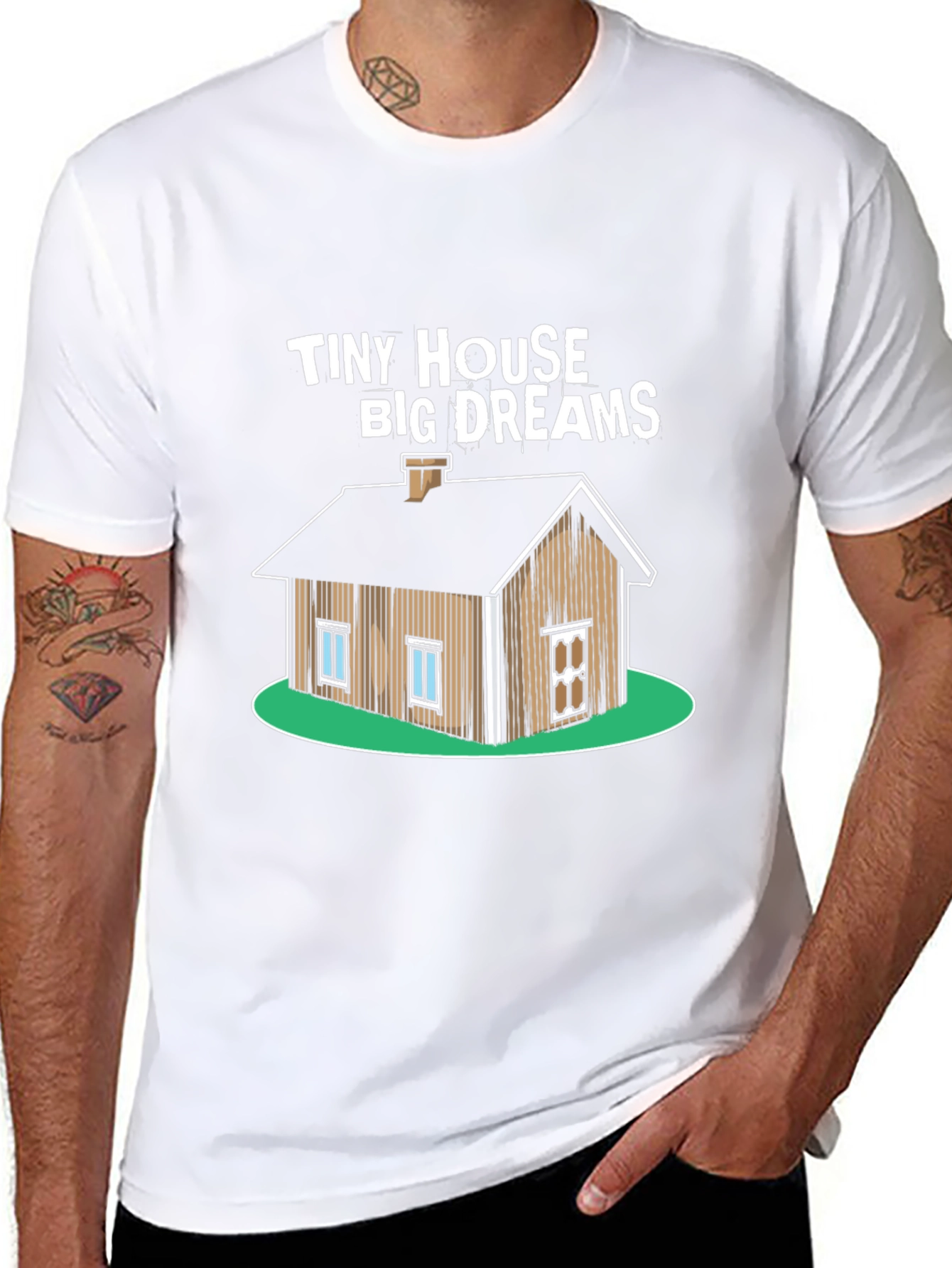 Black Tiny House Big Dreams Graphic T-Shirt view 8