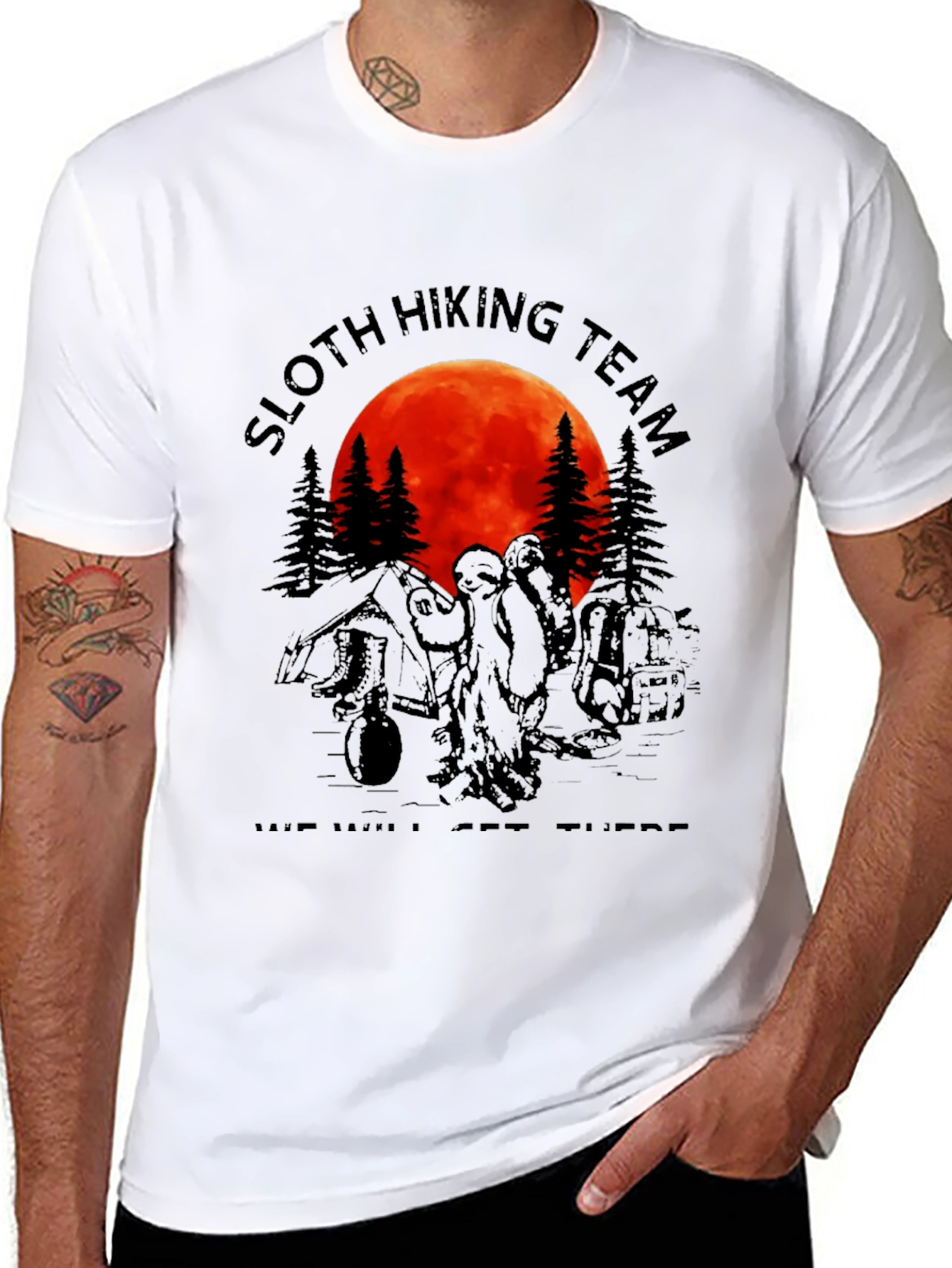 Black Sloth Hiking Team Graphic Tee - "We Will Get There" T-Shirt view 8