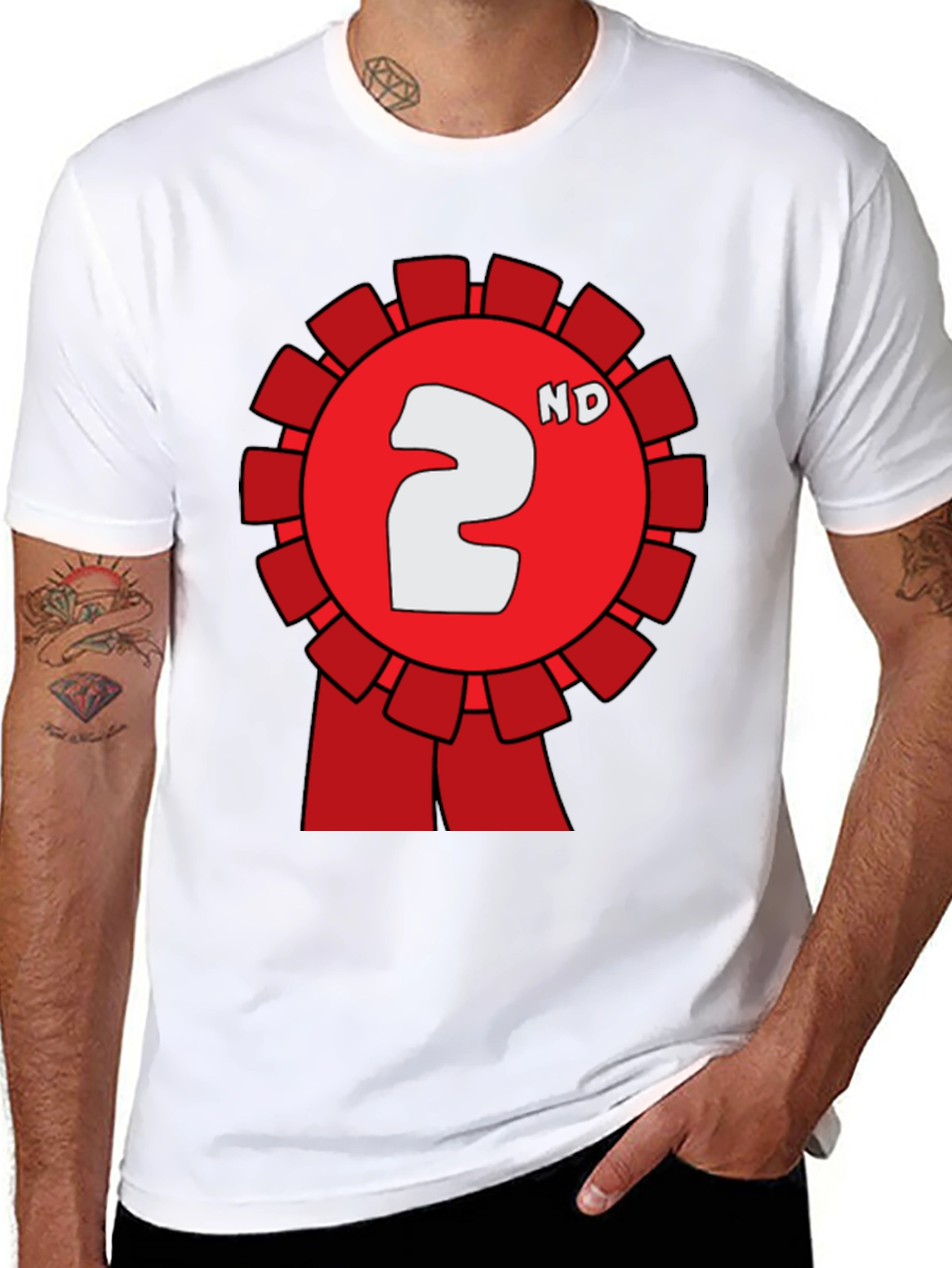 Black Second Place Award Ribbon T-Shirt view 8