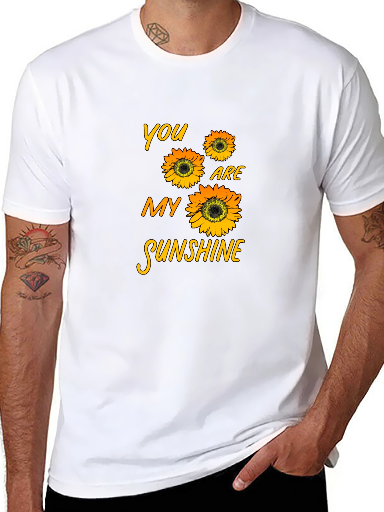 Black Sunflower Graphic T-Shirt - You Are My Sunshine view 8