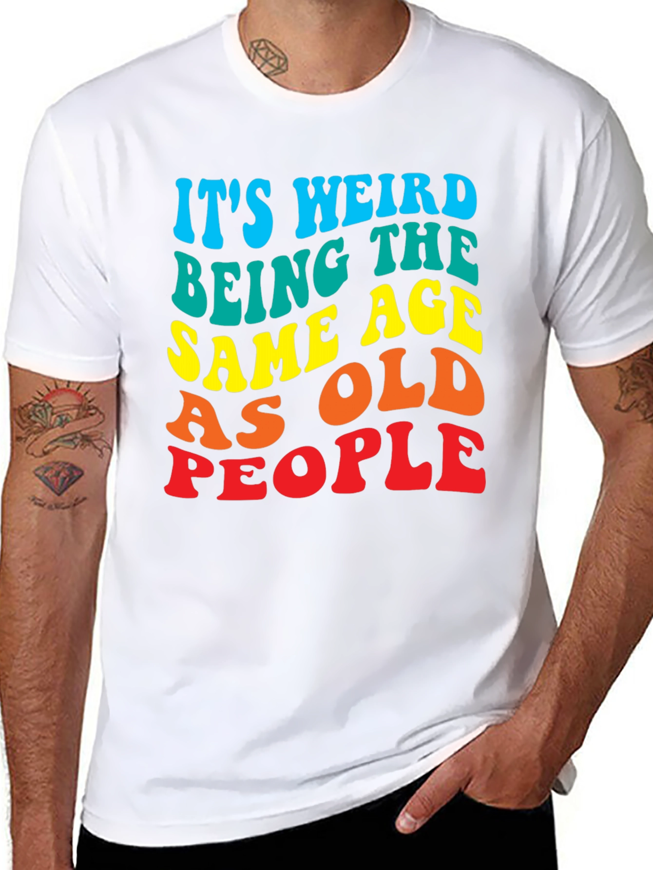 Black It's Weird Being The Same Age as Old People T-Shirt view 8