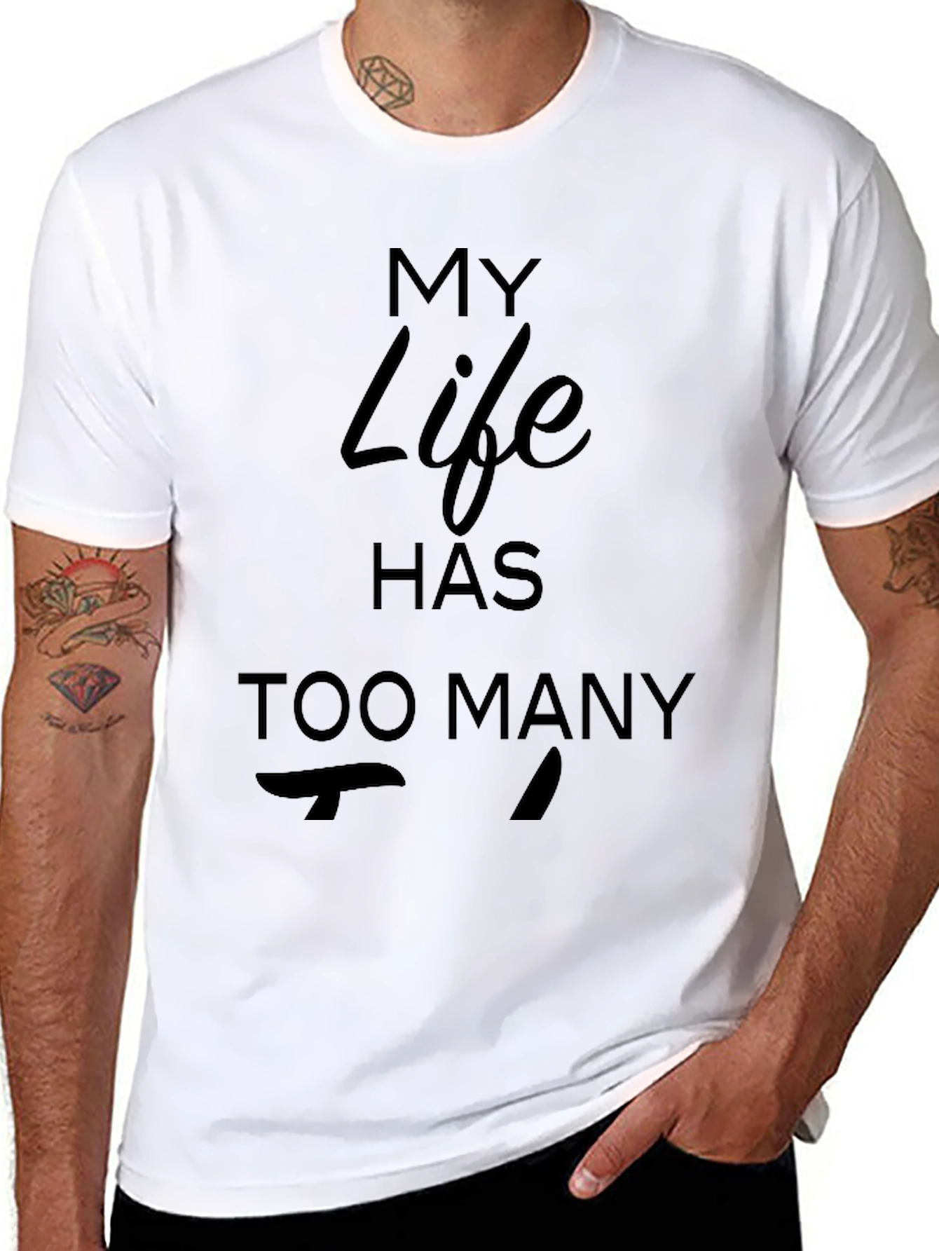 Black My Life Has Too Many Spoons T-Shirt - Unisex view 8
