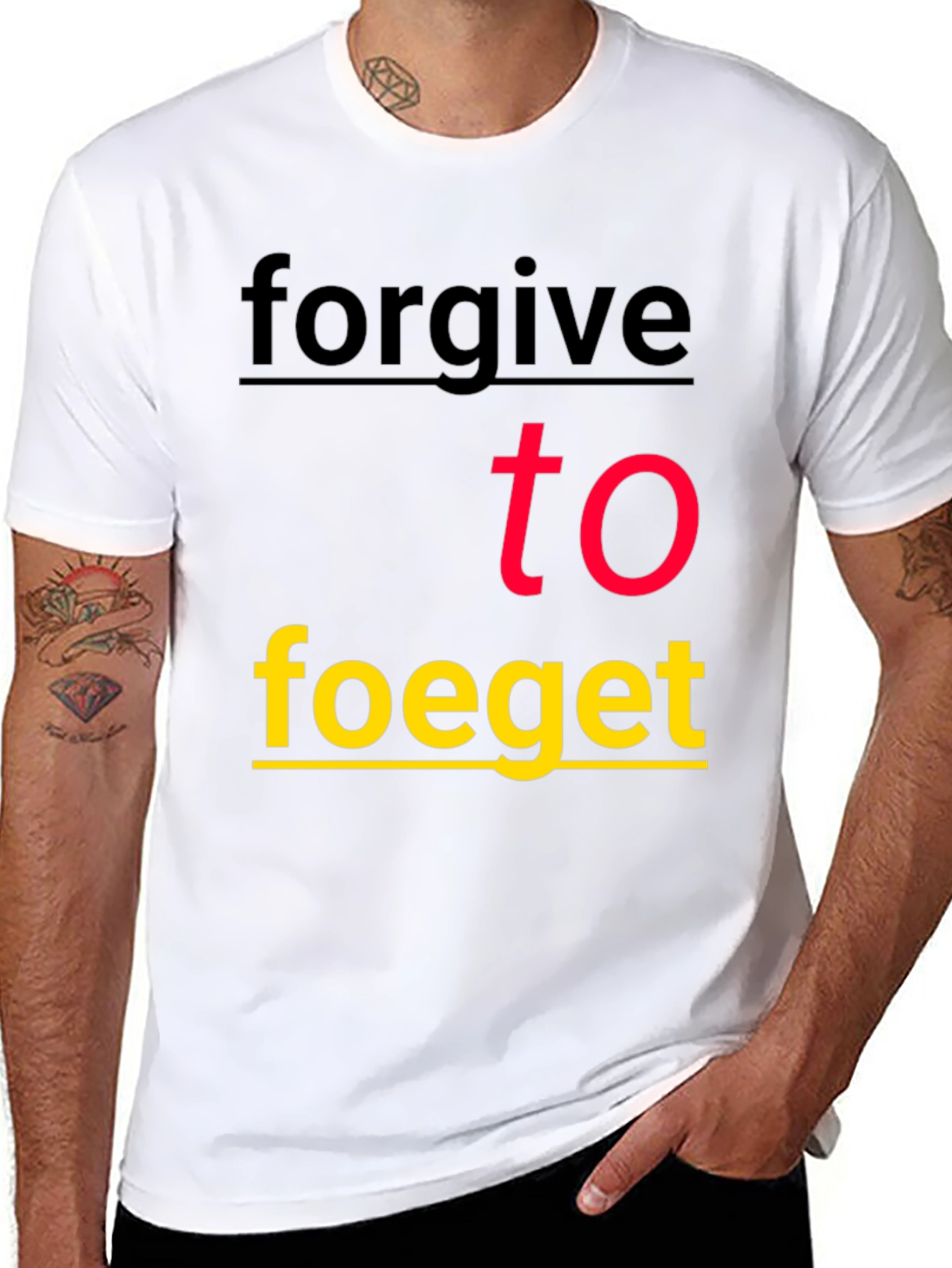 Black Forgive To Forget Graphic Tee - Stylish Black T-Shirt view 8