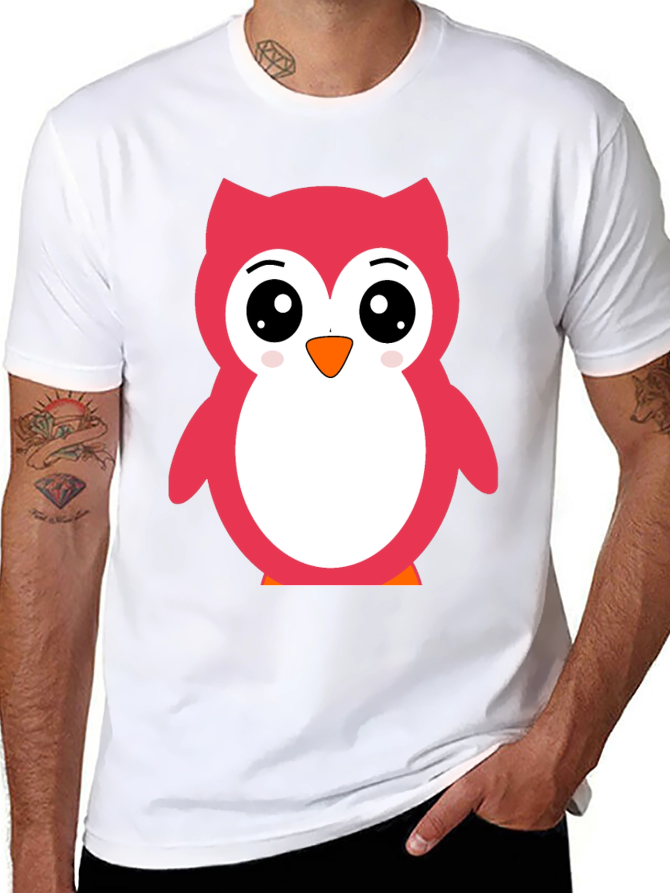 Black Cute Owl Graphic Tee - Soft Cotton Comfort view 8