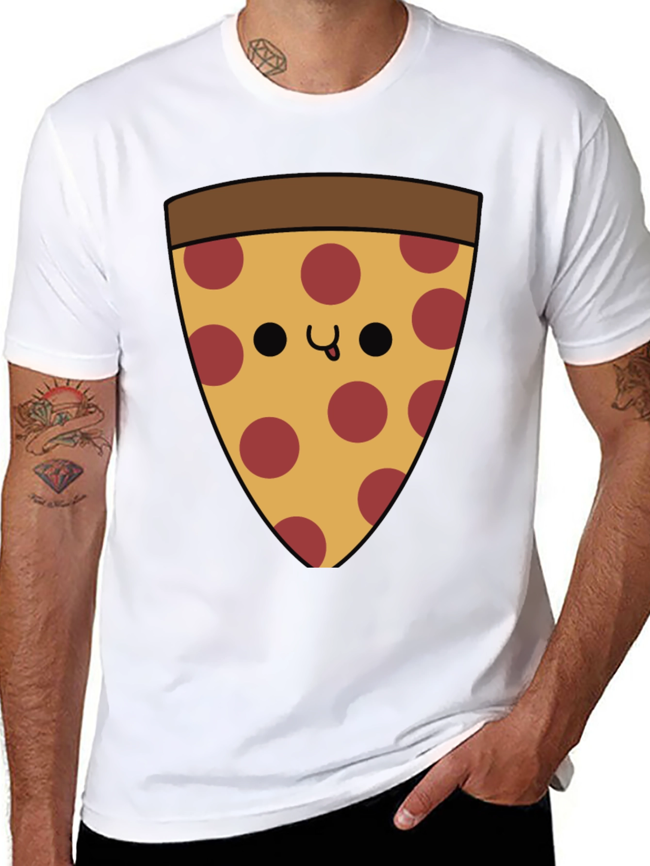 Black Pizza Slice Graphic T-Shirt - Casual Comfort view 8