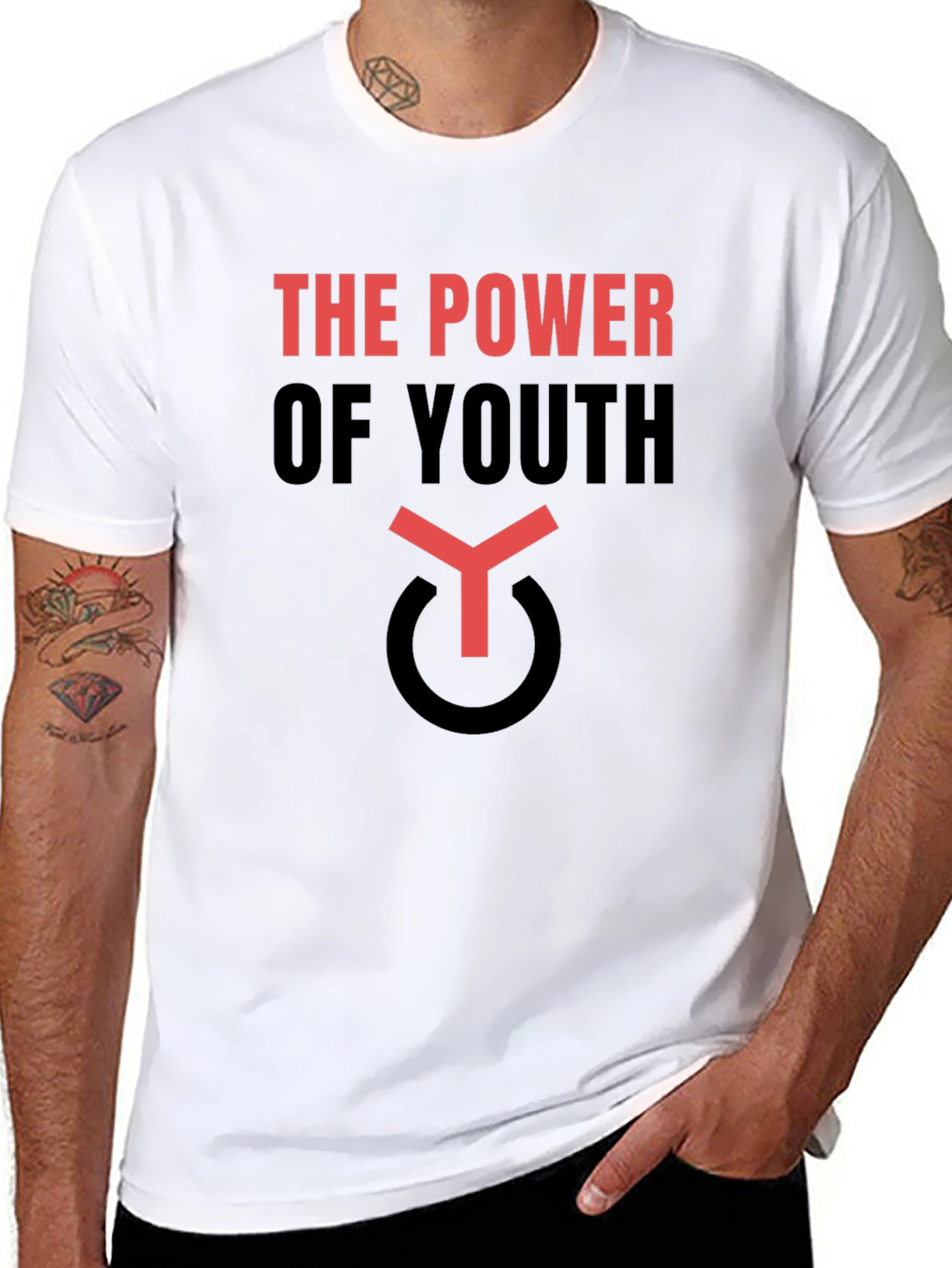Black The Power Of Youth T-Shirt view 8