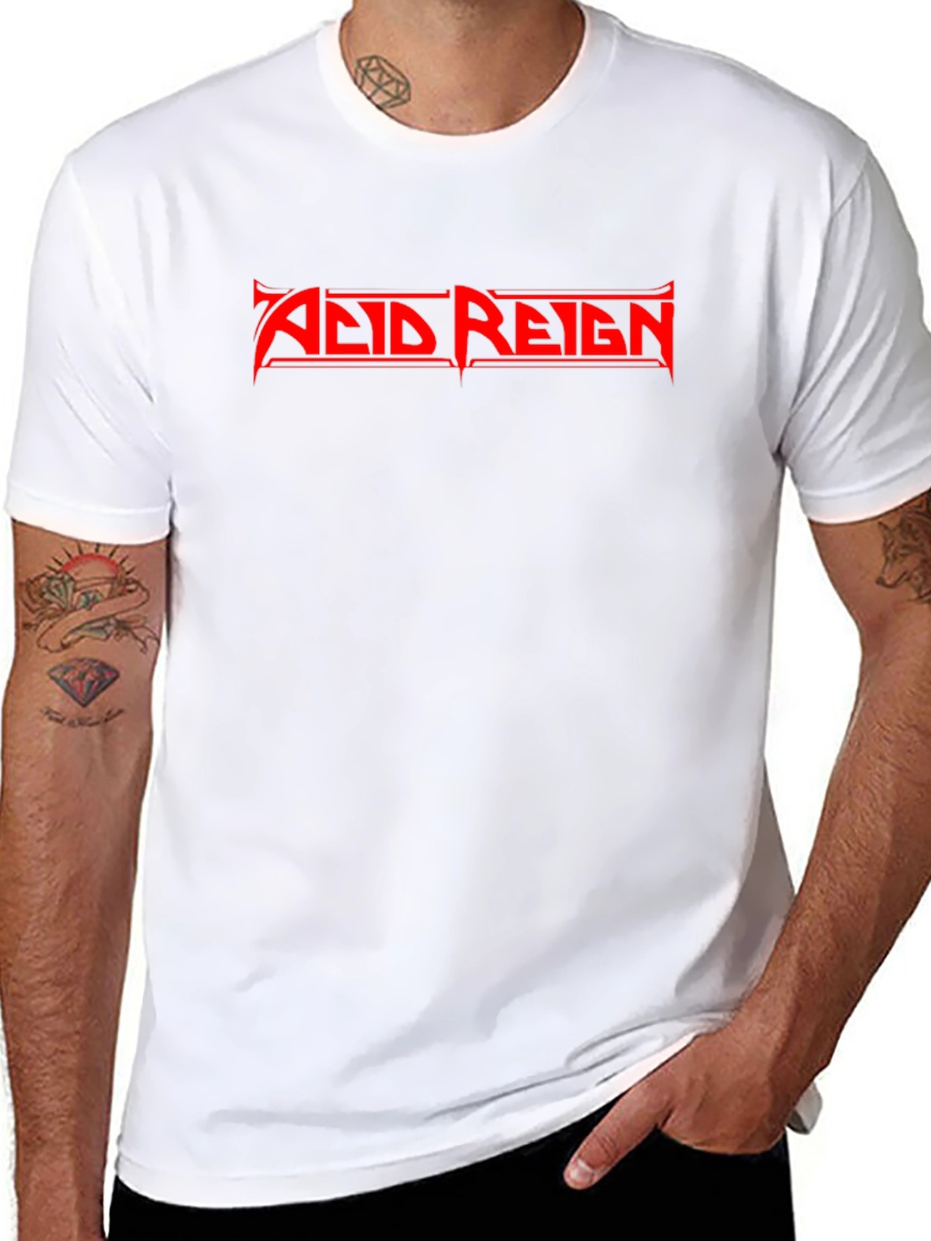 Black Acid Reign Band T-Shirt - Black Cotton Tee view 8