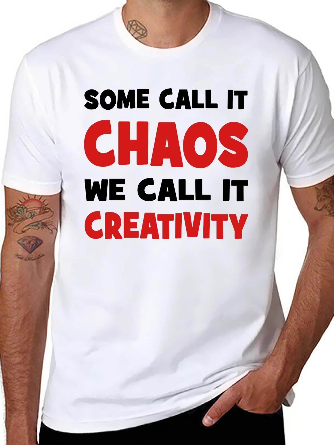 Black Chaos Creativity Graphic Tee - Black view 8
