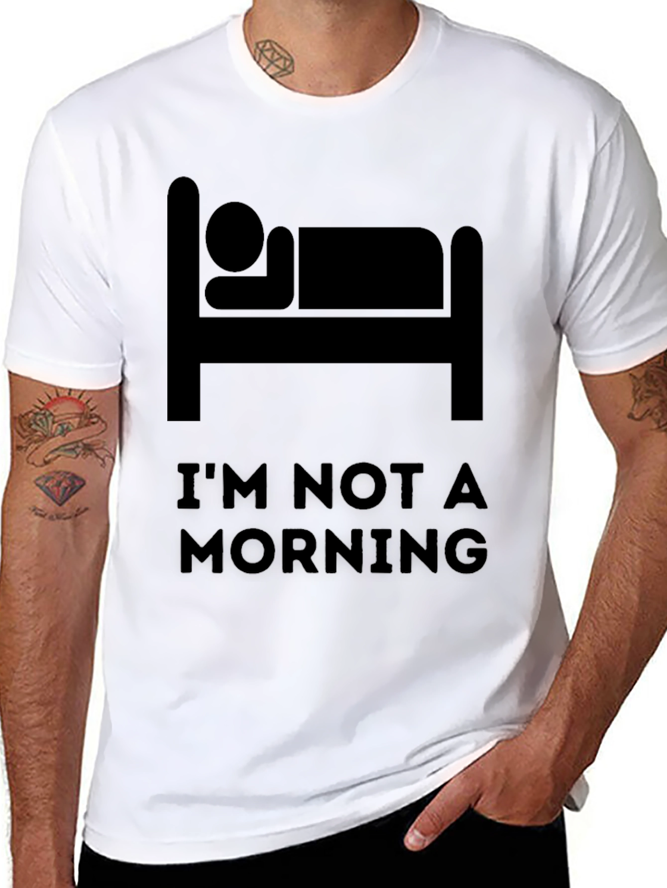 Black I'm Not A Morning Person Graphic Tee view 8