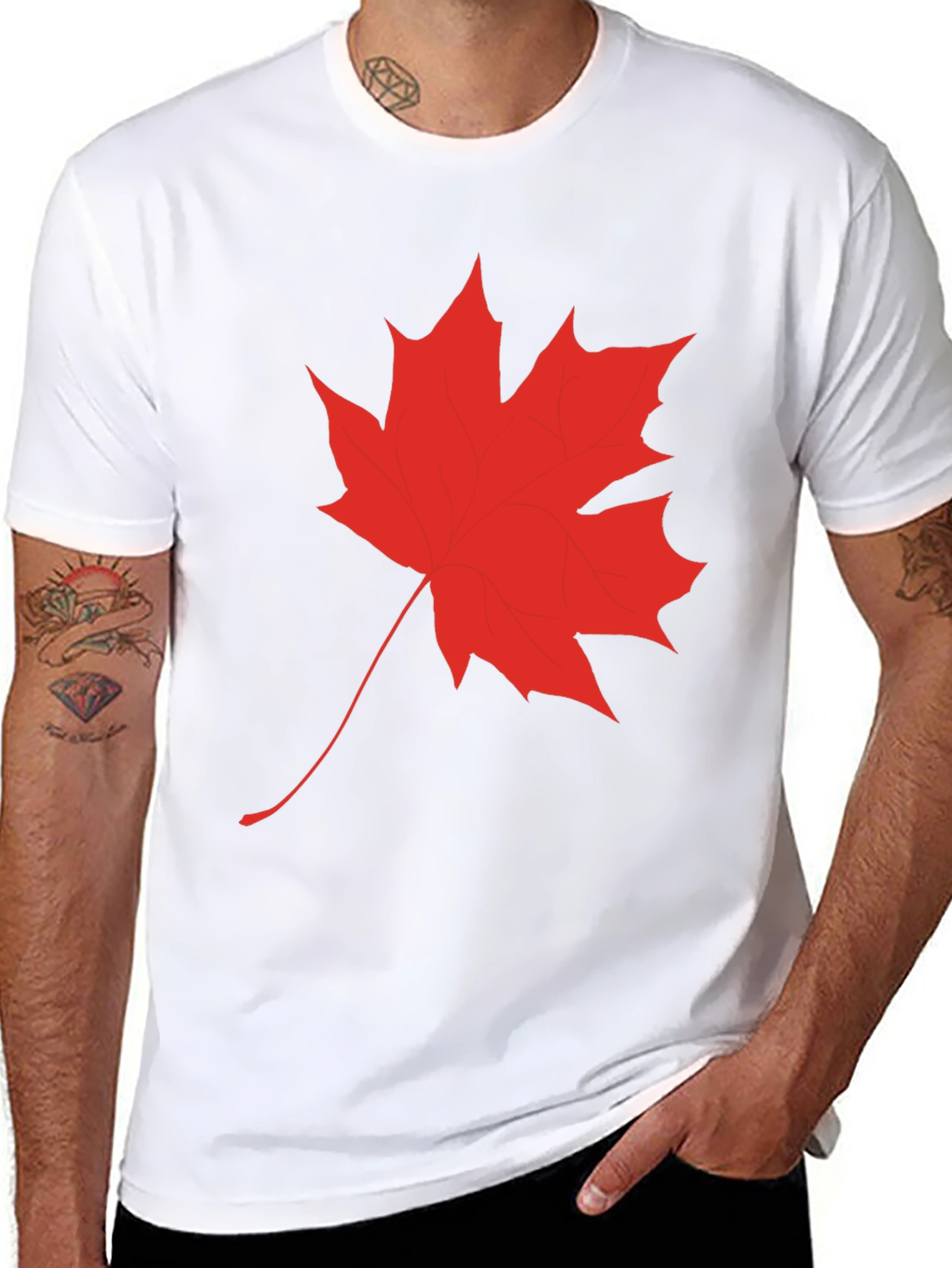 Black Maple Leaf Graphic T-Shirt view 8