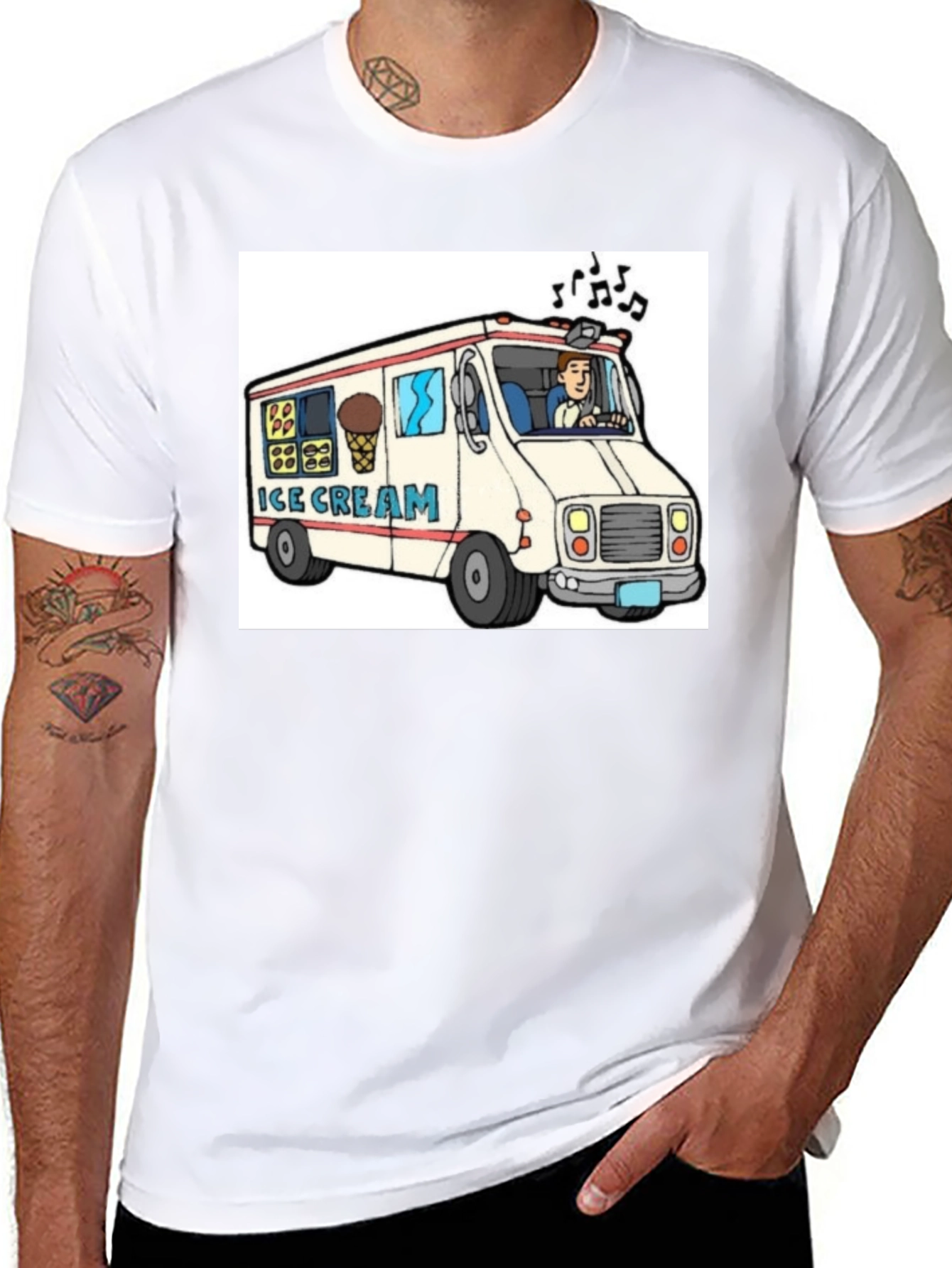 Black Ice Cream Truck Graphic Tee - Fun Summer Shirt view 8