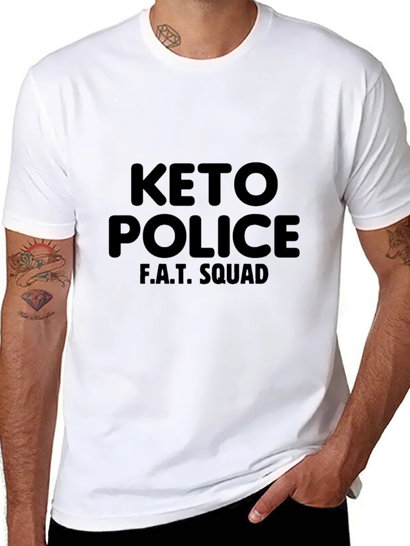 Black Keto Police F.A.T. Squad Black T-Shirt view 8