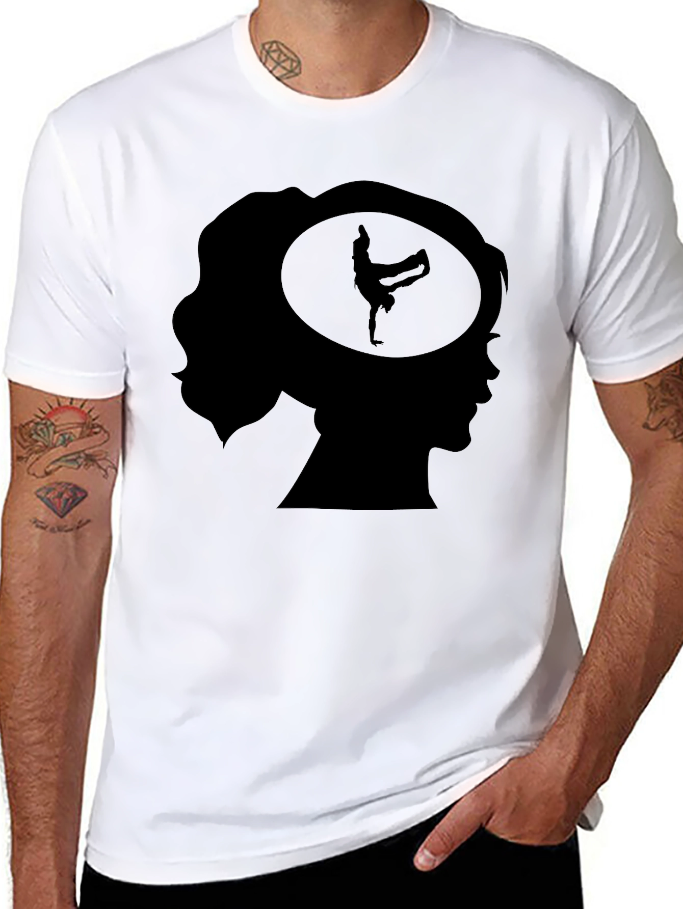 Black Breakdancer Mind T-Shirt - Black Graphic Tee view 8