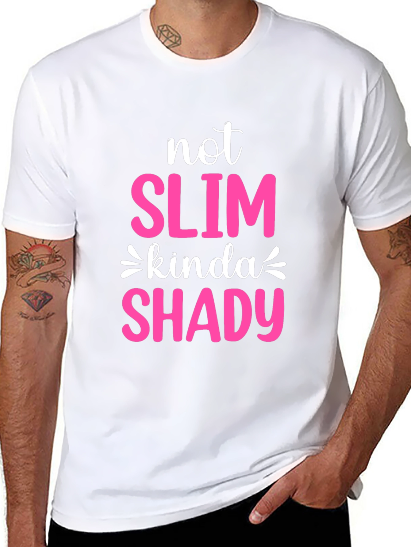 Black Not Slim Kinda Shady Graphic Tee view 8