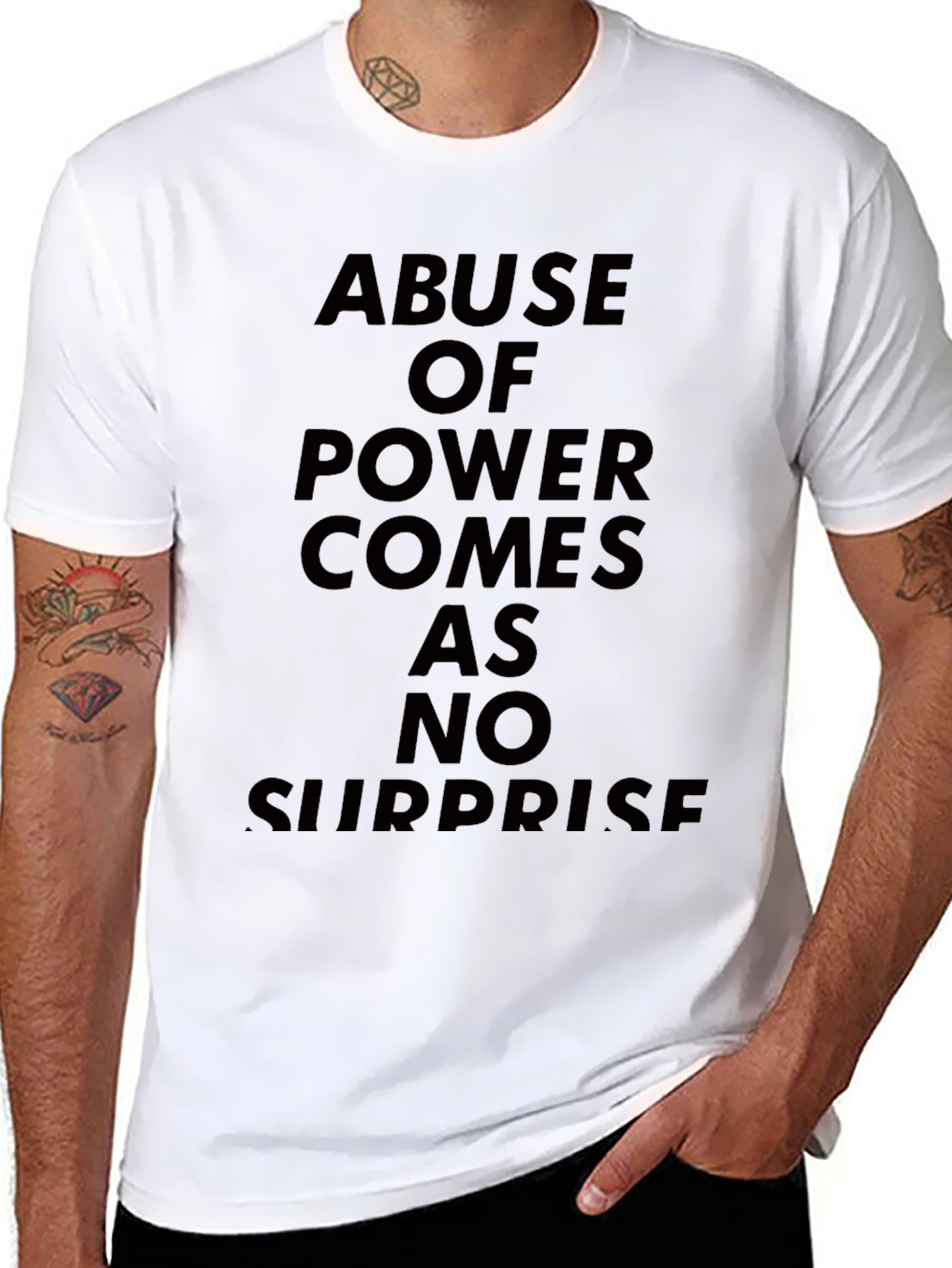 Black Abuse of Power T-Shirt - Bold Statement Tee view 8