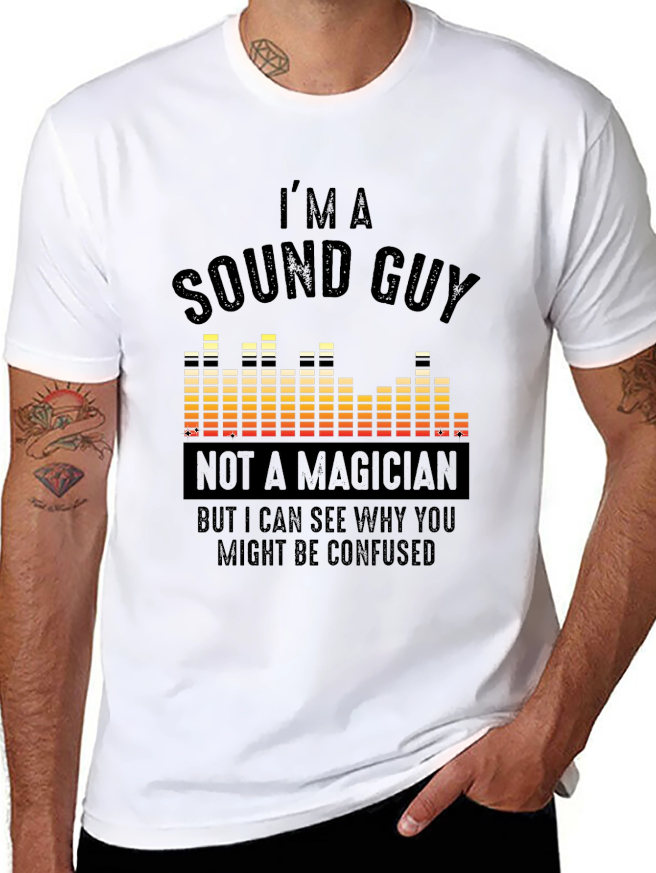 Black Sound Guy T-Shirt - Funny Audio Engineer Tee view 8