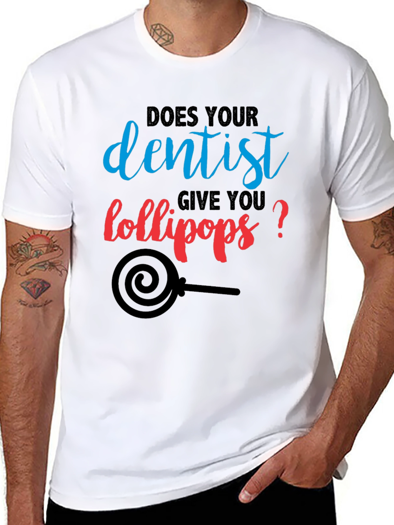 Black Dentist Lollipop T-Shirt - Funny Dental Humor Tee view 8