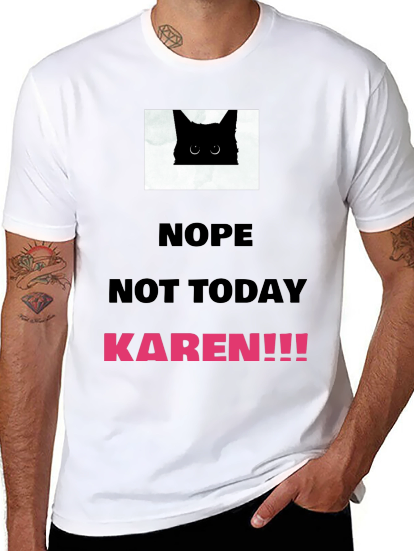 Black Nope Not Today Karen T-Shirt view 8