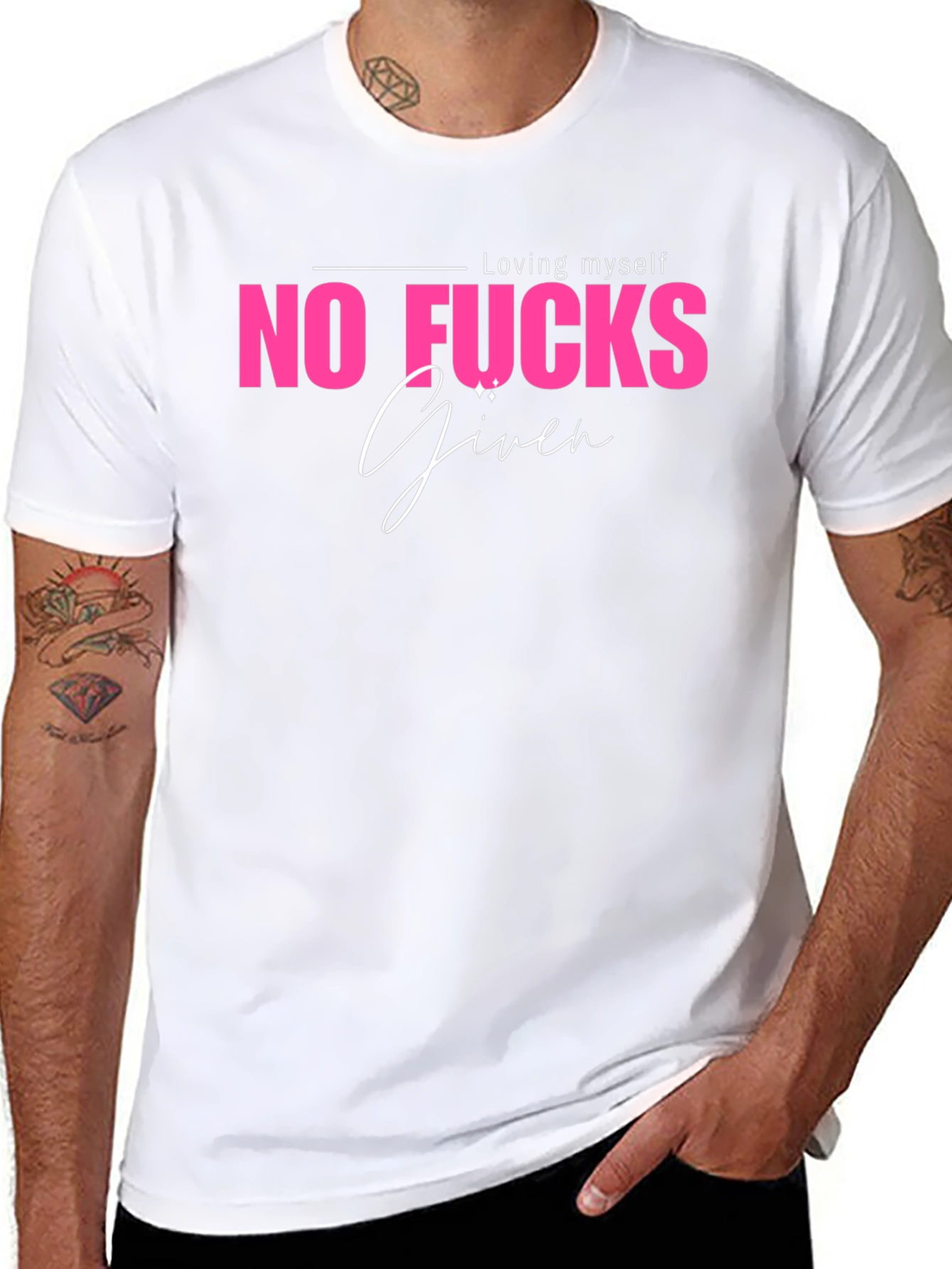 Black No Fucks Given Graphic Tee - Black Casual T-Shirt view 8
