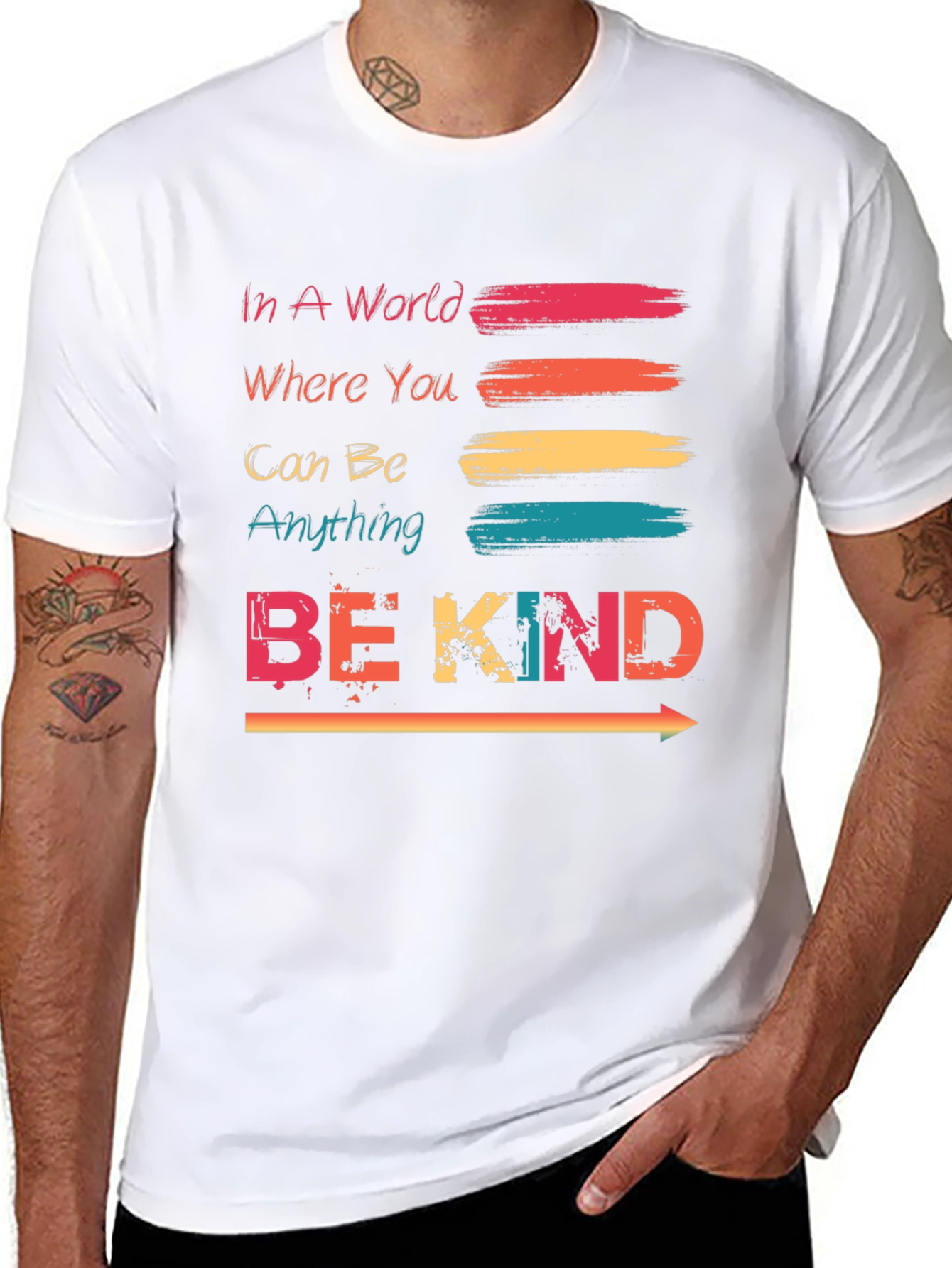 Black Be Kind T-Shirt - Trendy Graphic Tee for Positive Vibes view 8