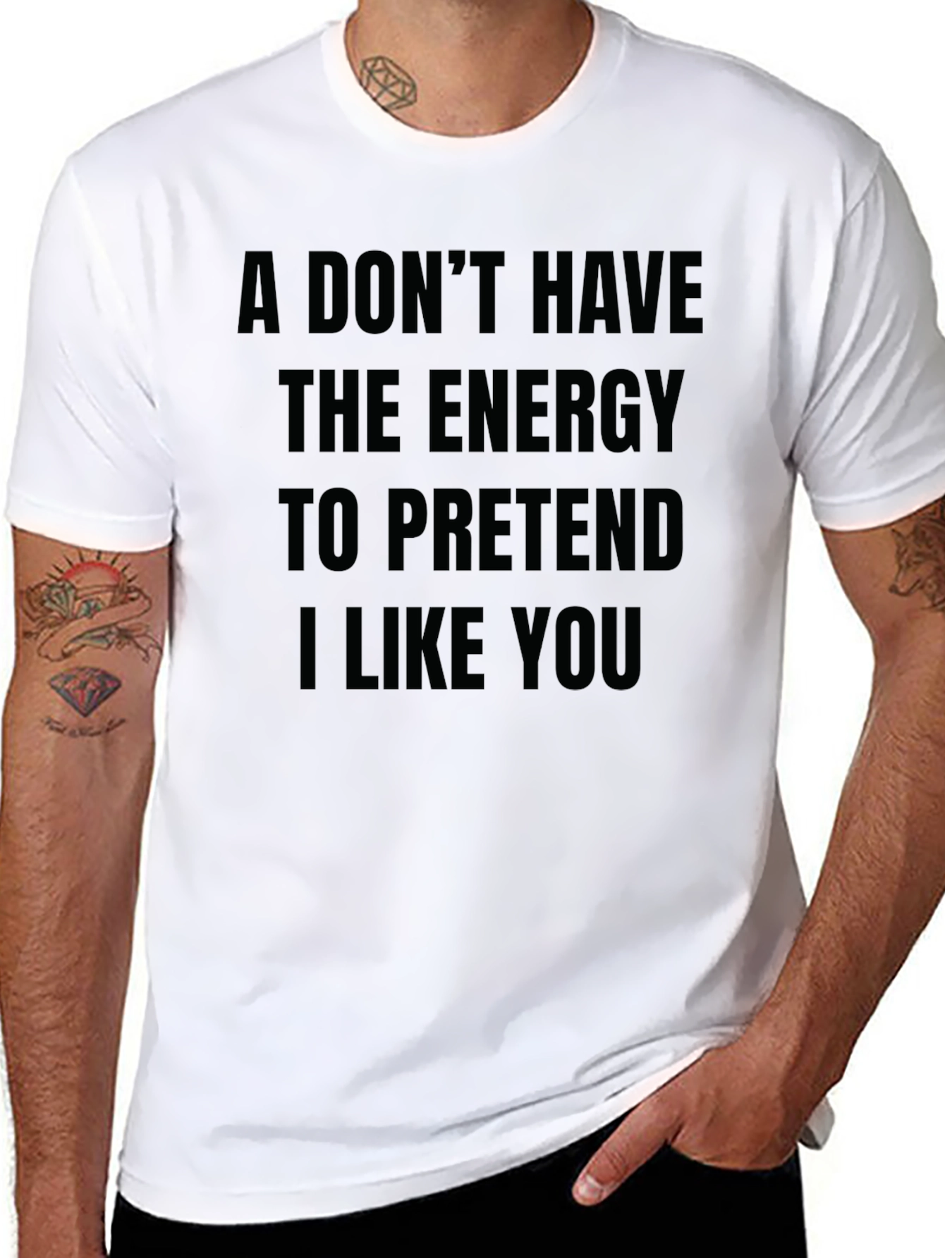 Black Funny Sarcastic T-Shirt - I Don't Have The Energy view 8