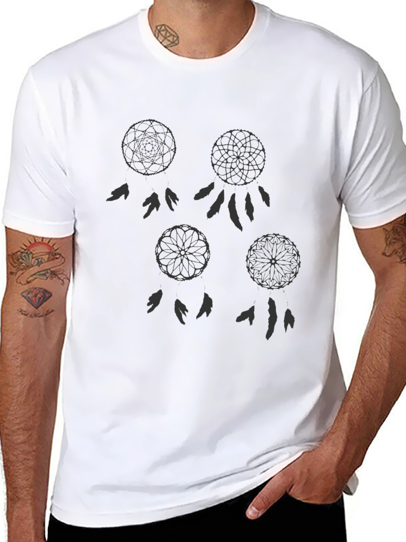 Black Dreamcatcher Graphic Tee - Stylish Comfort view 8