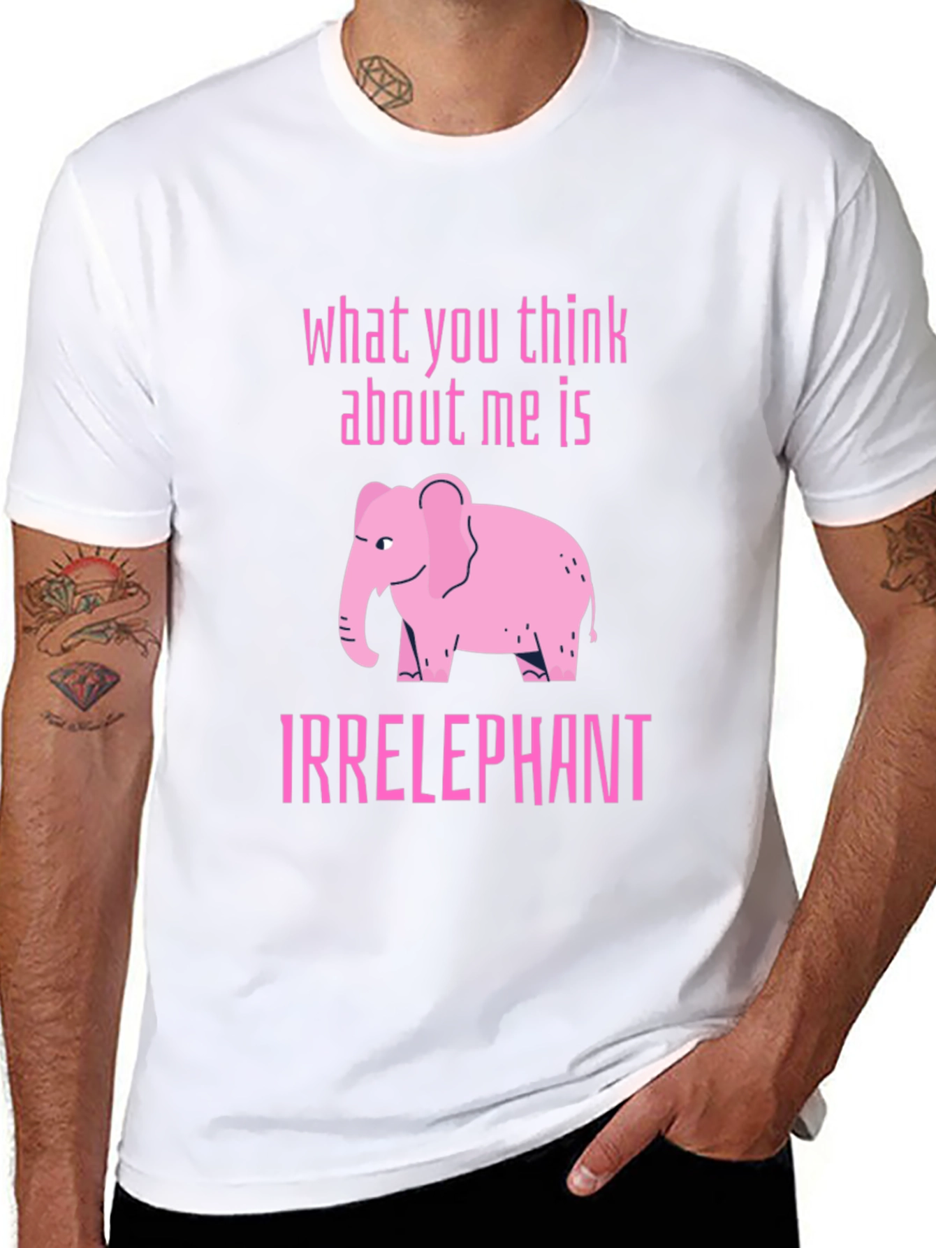 Black Irrelephant Graphic T-Shirt - Black Cotton Tee view 8