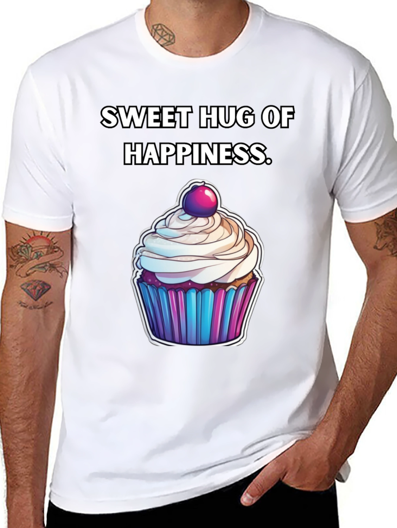 Black Sweet Hug of Happiness T-Shirt view 8