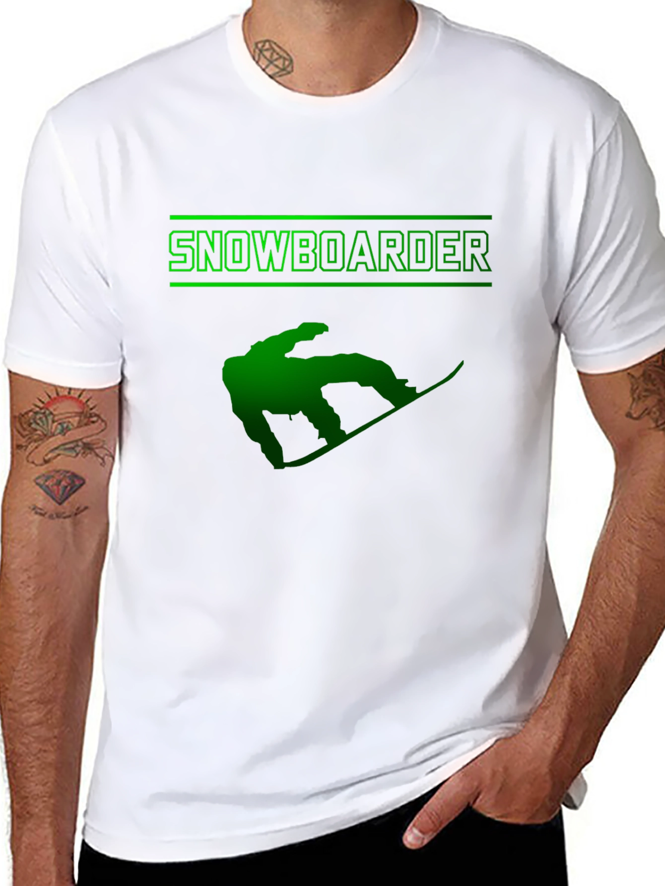 Black Snowboarder Graphic T-Shirt - Black view 8