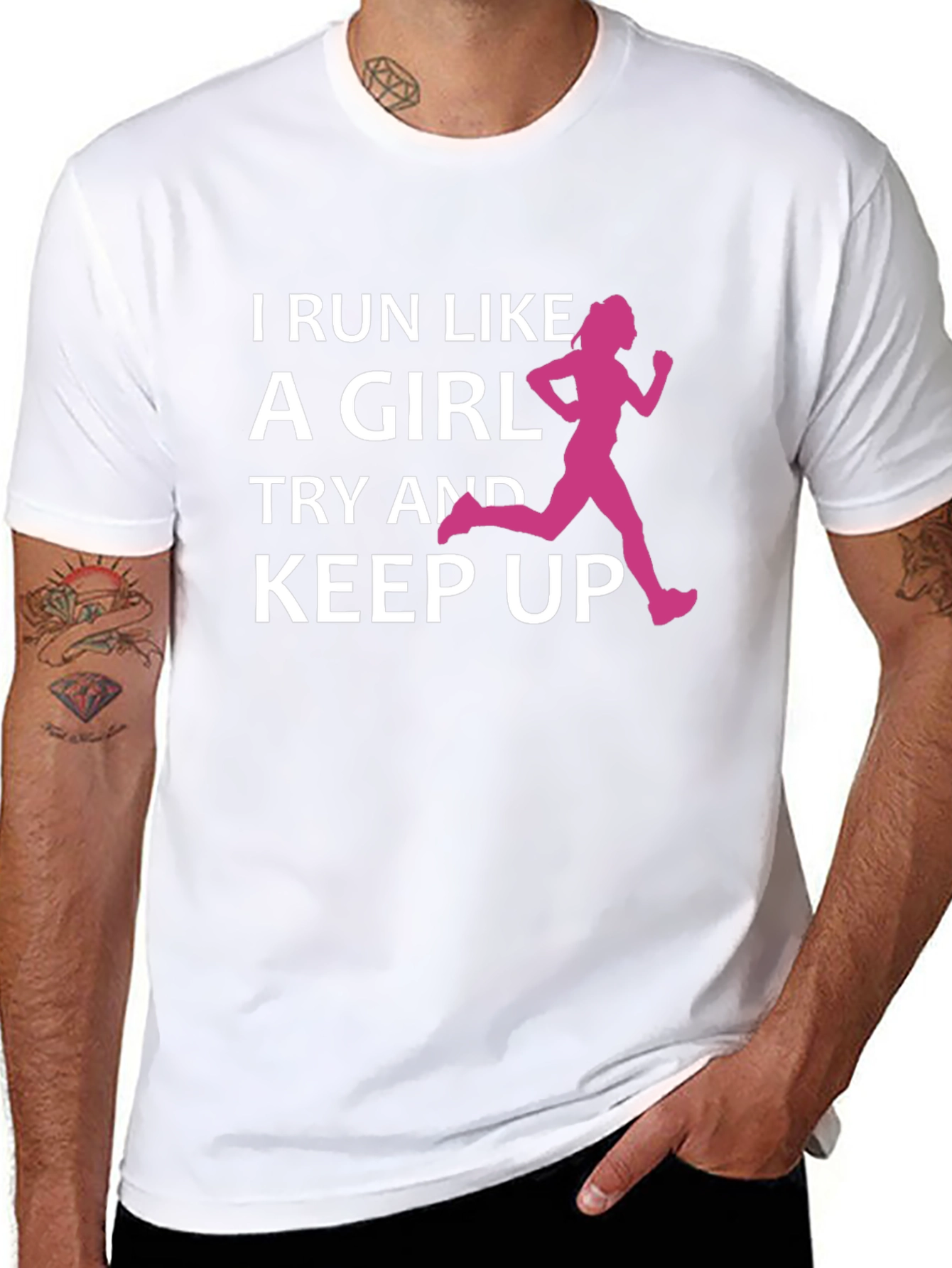 Black Run Like a Girl T-Shirt view 8