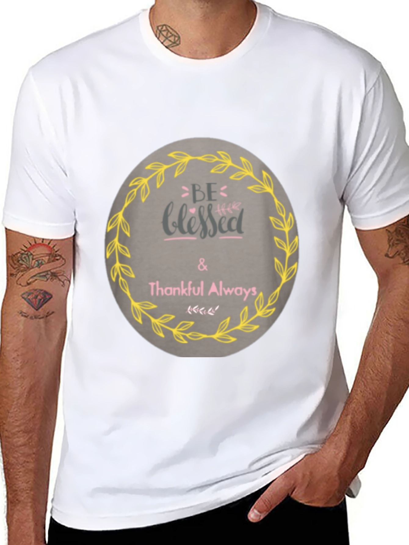 Black Be Blessed & Thankful Graphic T-Shirt view 8