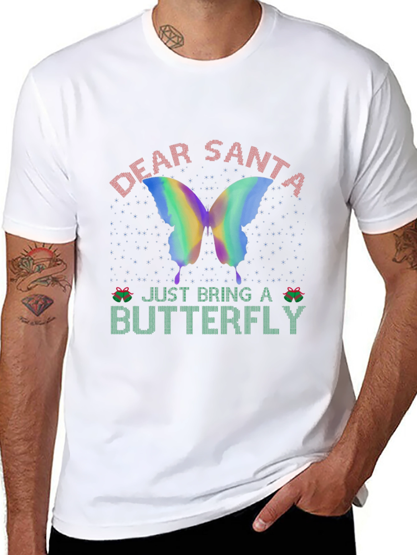 Dear Santa Just Bring a Butterfly Christmas T-Shirt - 8