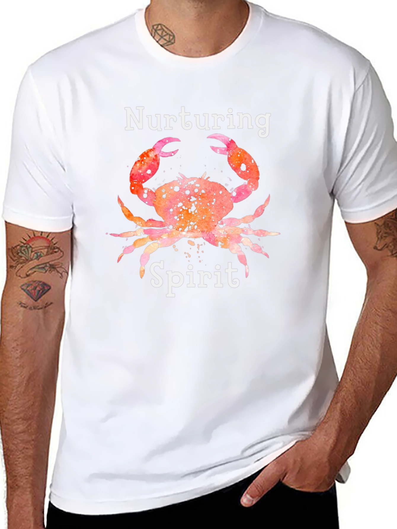 Black Nurturing Spirit Crab Graphic Tee - Black view 8