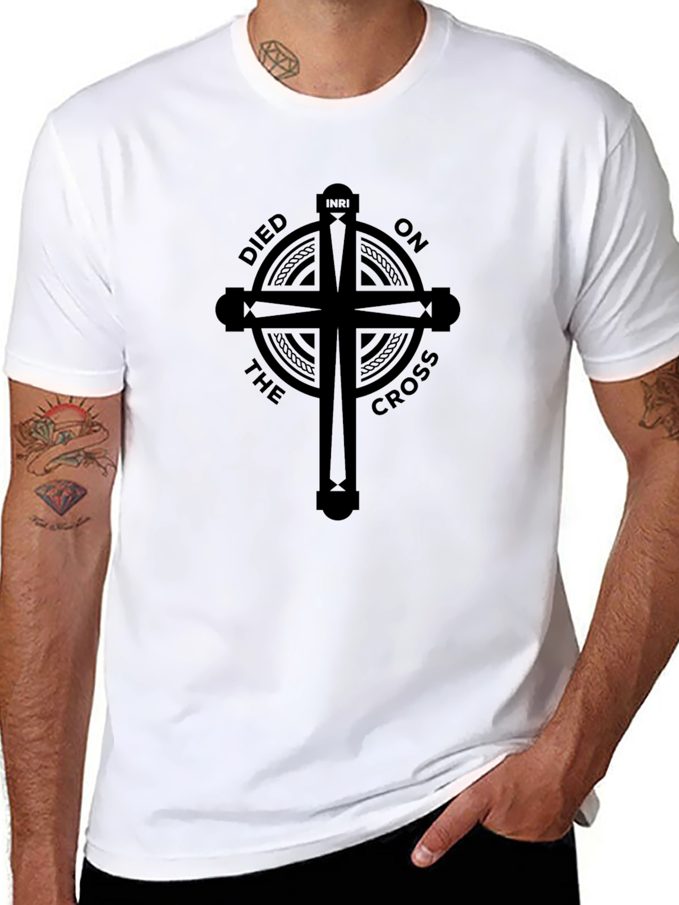 Black Died on the Cross Graphic T-Shirt view 8
