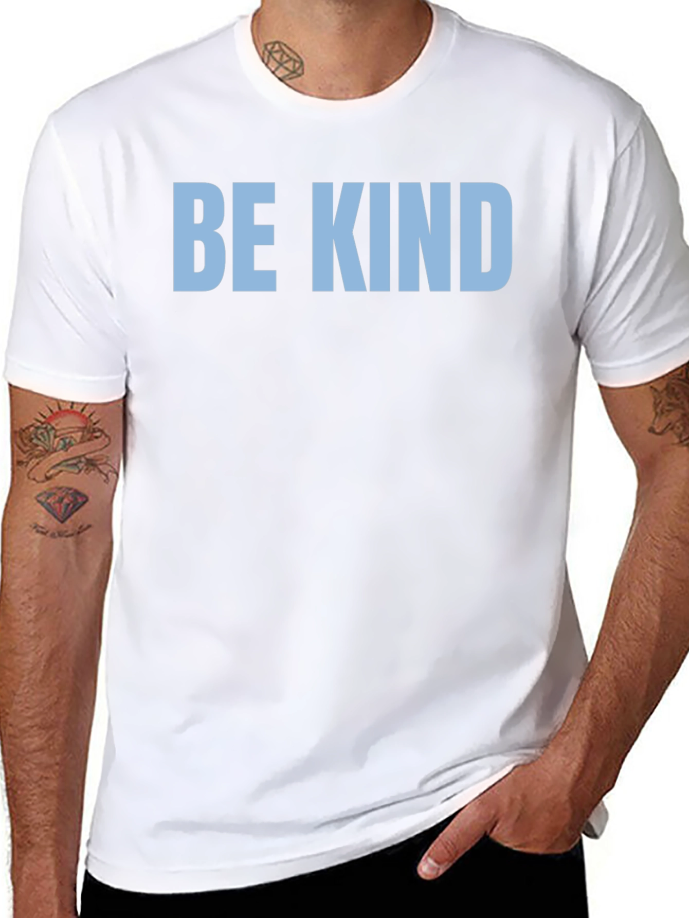 Black Be Kind Graphic Tee - Black Casual T-Shirt view 8