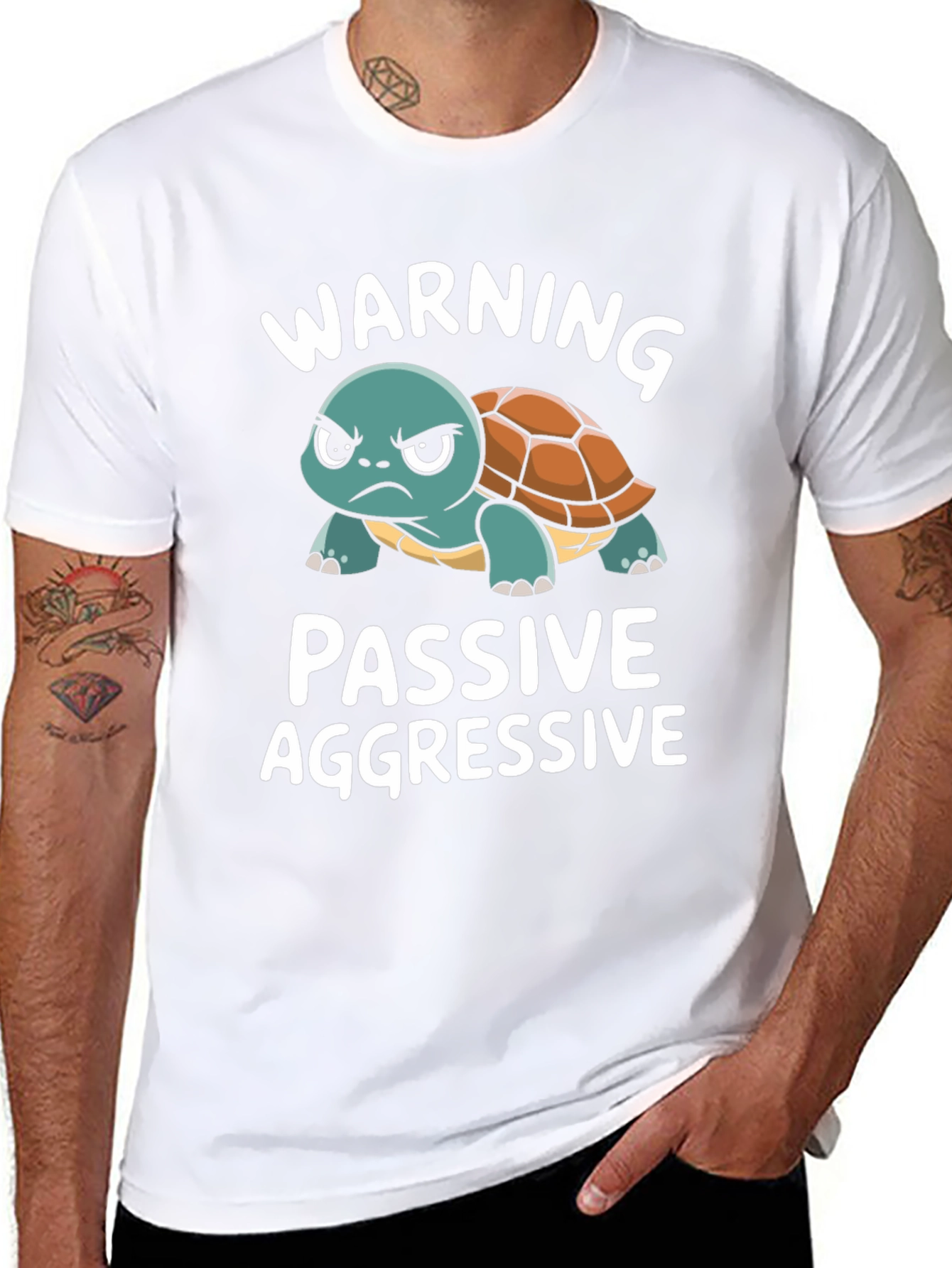 Black Passive Aggressive Turtle T-Shirt Funny Novelty Tee view 8