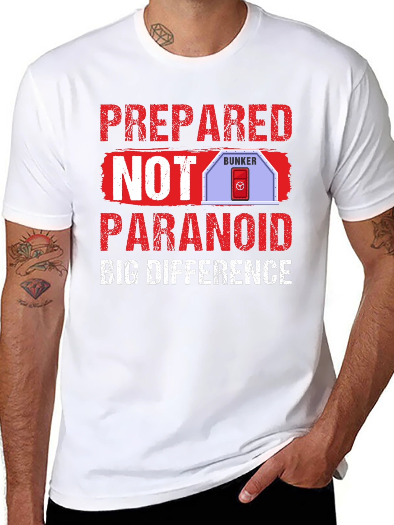 Black Prepared Not Paranoid Bunker T-Shirt view 8