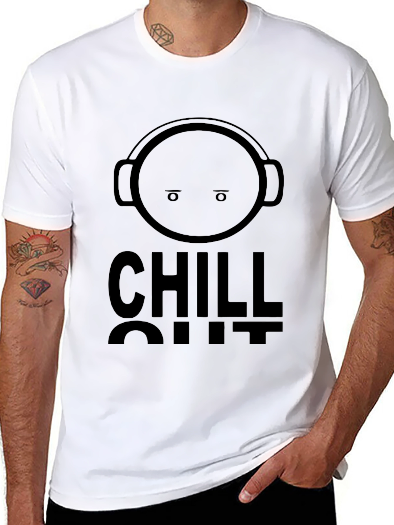 Black Chill Out Graphic T-Shirt - Relaxed Vibe view 8