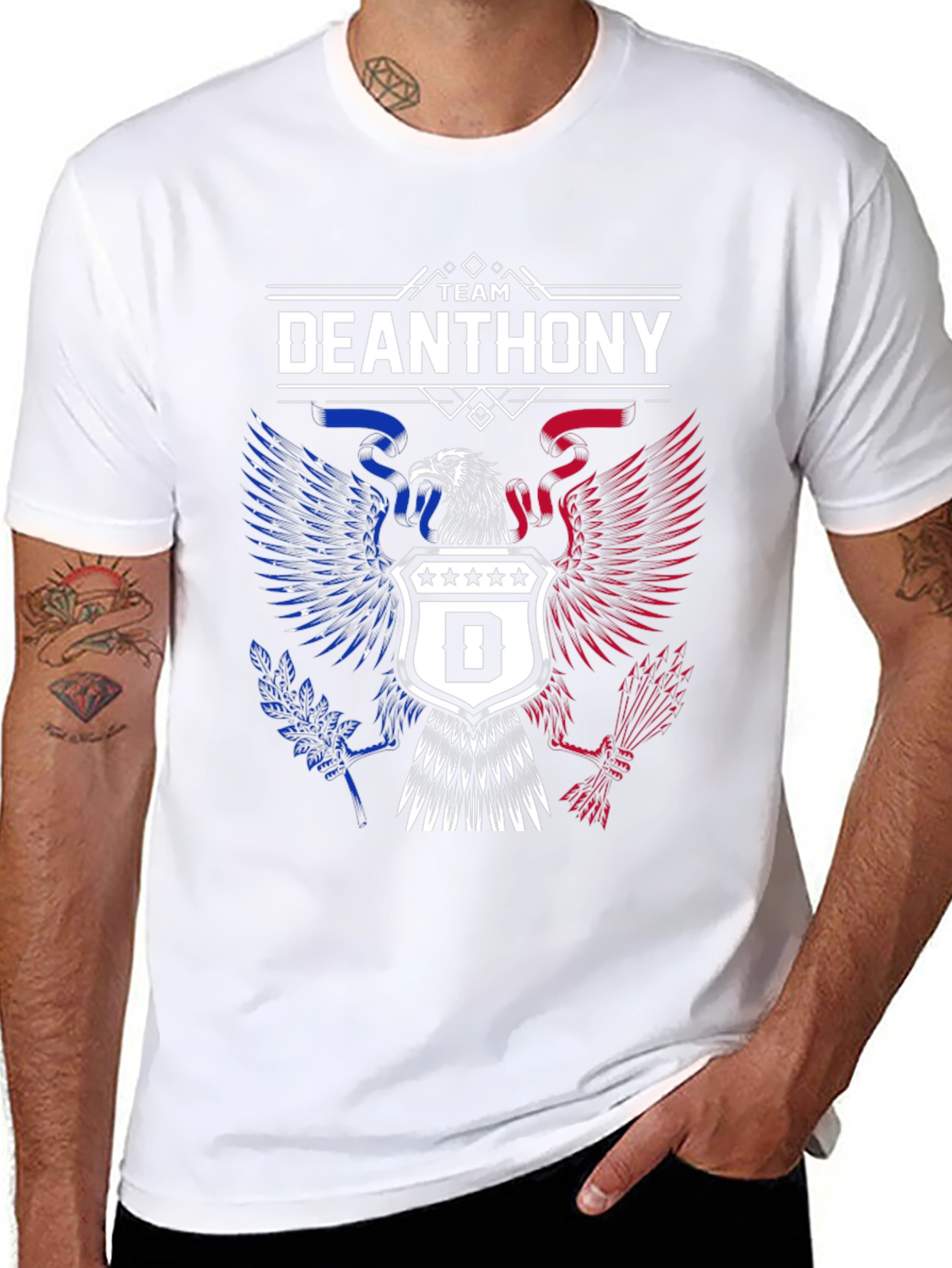 Black Team Deanthony Eagle Graphic Tee - Patriotic T-Shirt view 8
