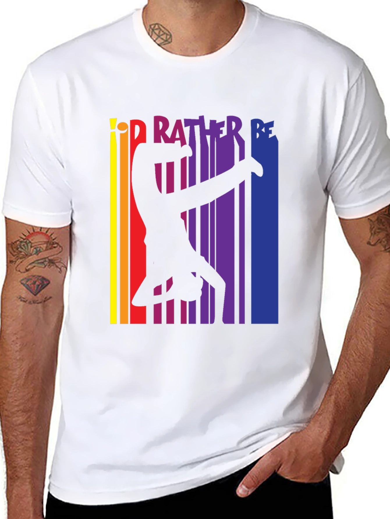 Black Gymnast Pride T-Shirt - I'd Rather Be Gymnastics Tee view 8