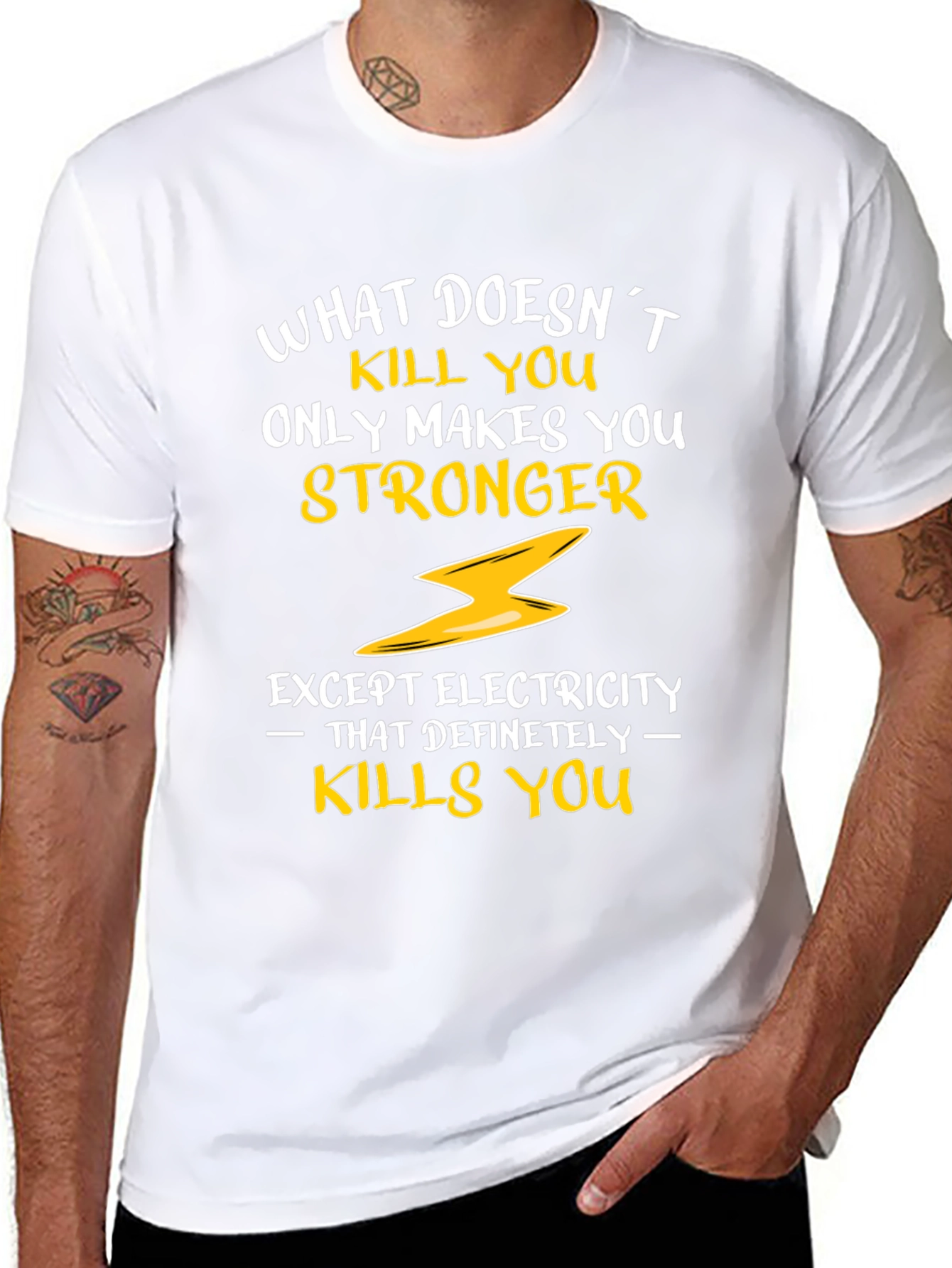 Black Funny Electricity T-Shirt - What Doesn't Kill You view 8