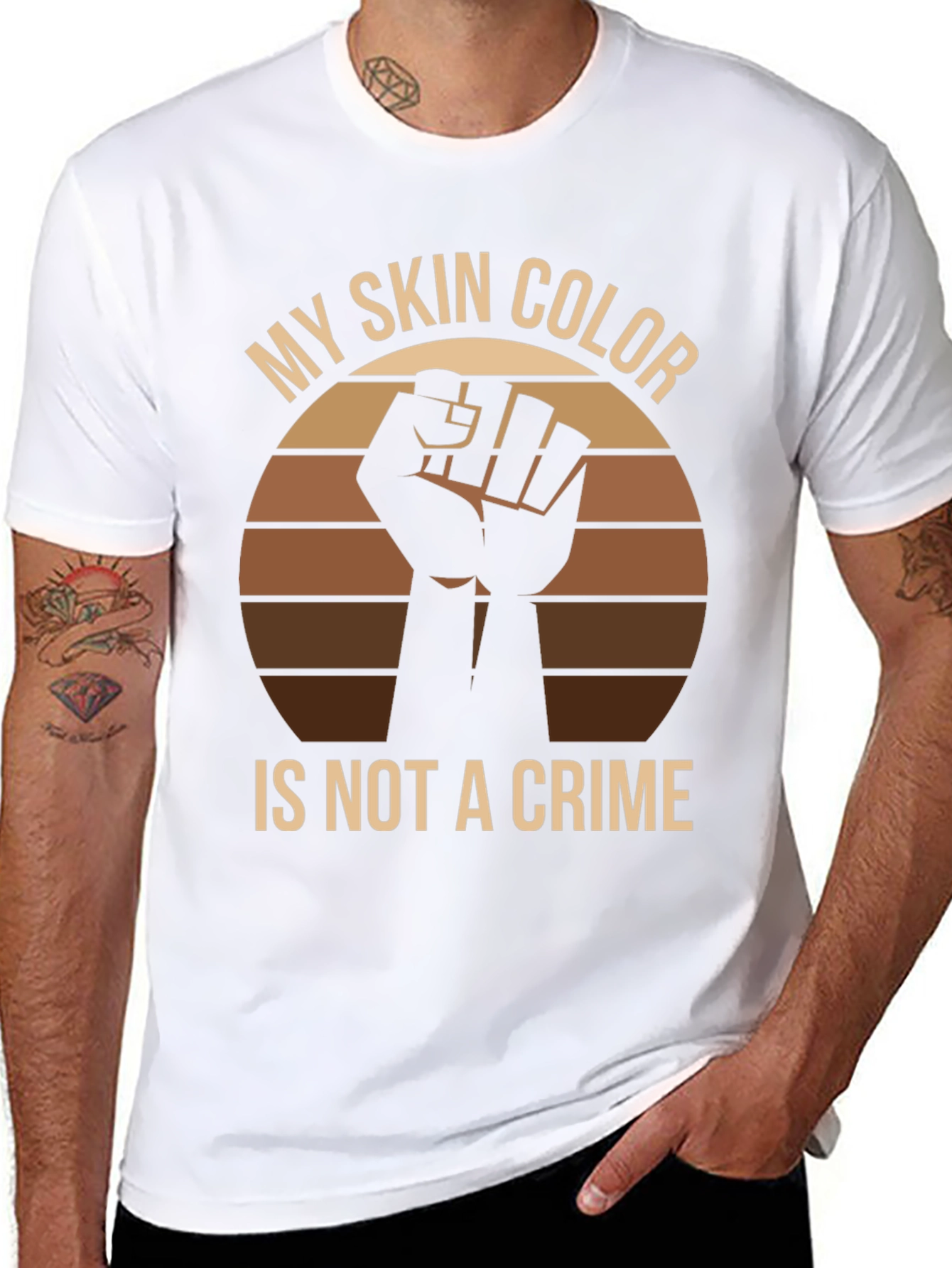 Black My Skin Color Is Not a Crime T-Shirt view 8