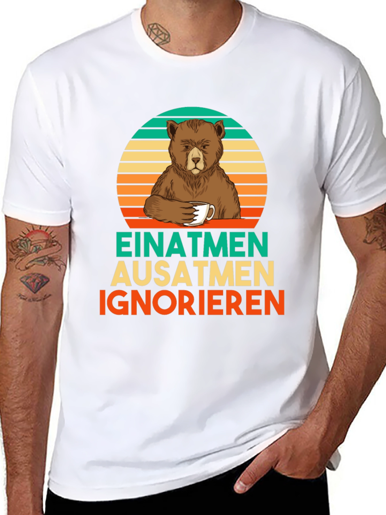 Black Bear Coffee T-Shirt - Einatmen Ausatmen Ignorieren view 8