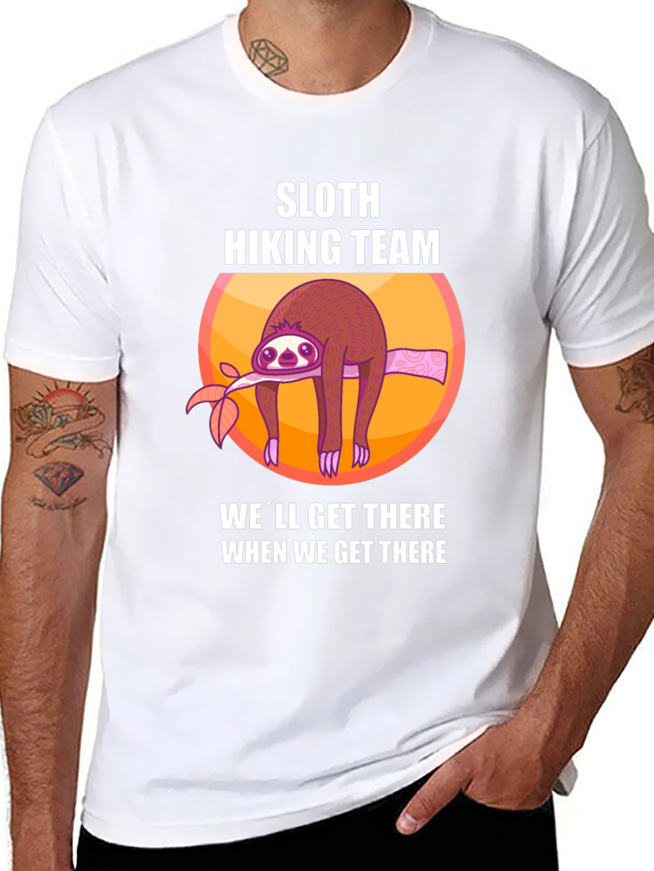 Black Sloth Hiking Team Graphic T-Shirt view 8