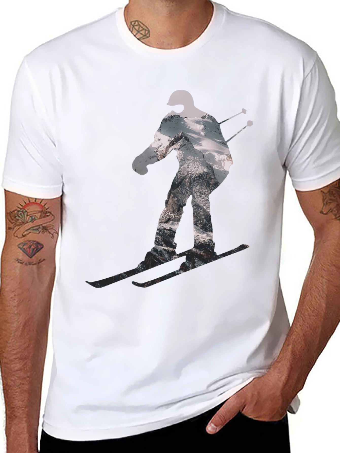Black Skier Graphic Tee - Black T-Shirt view 8