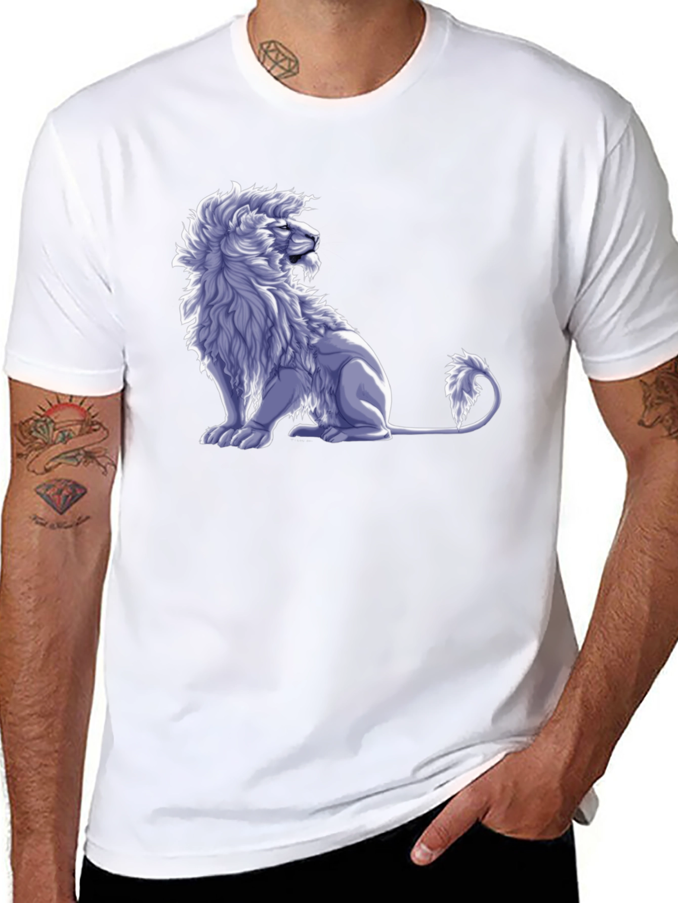 Black Lion Graphic Tee - Black Cotton Blend view 8